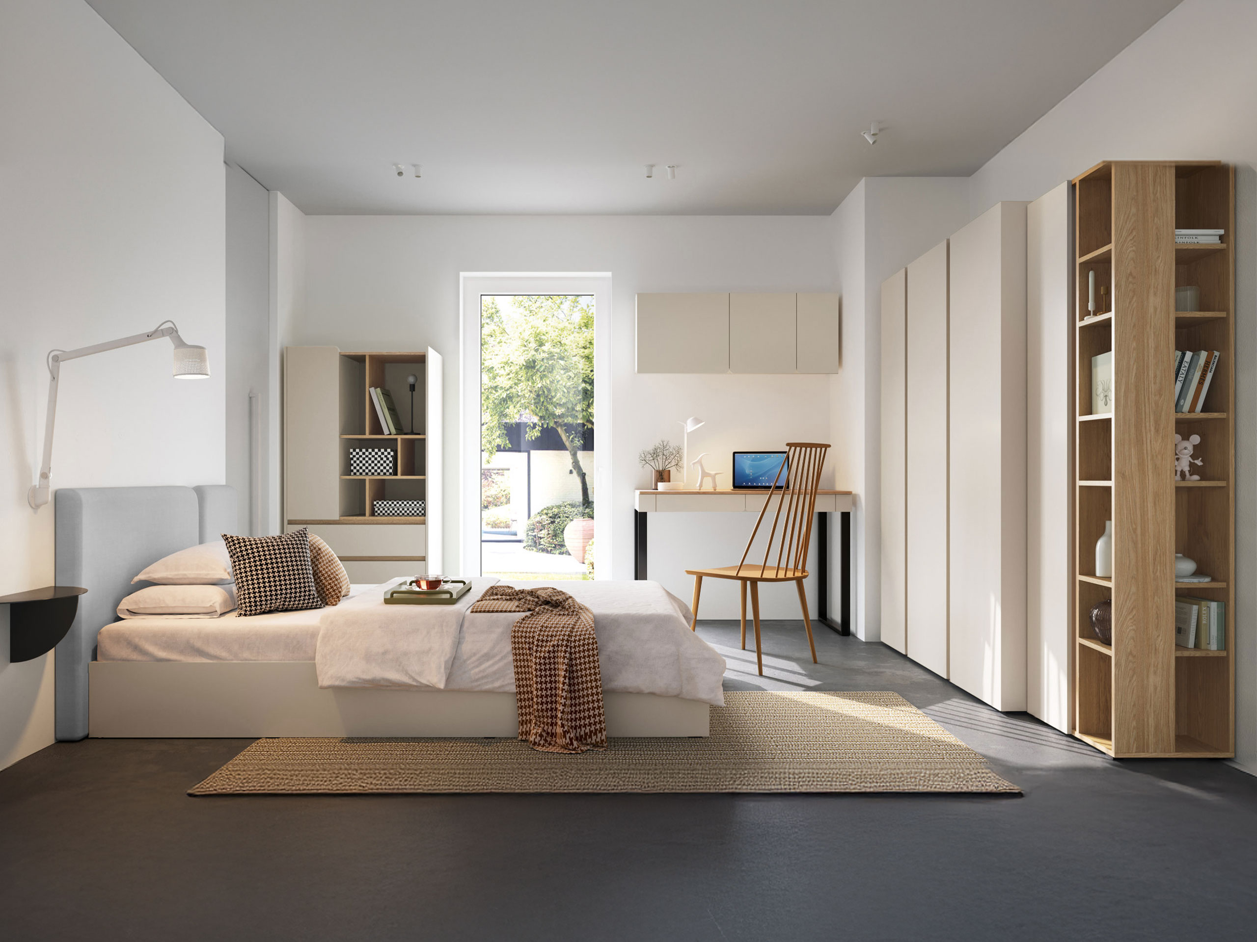 Set de mobilier Fiosono 114 (Bej + Stejar deschis)