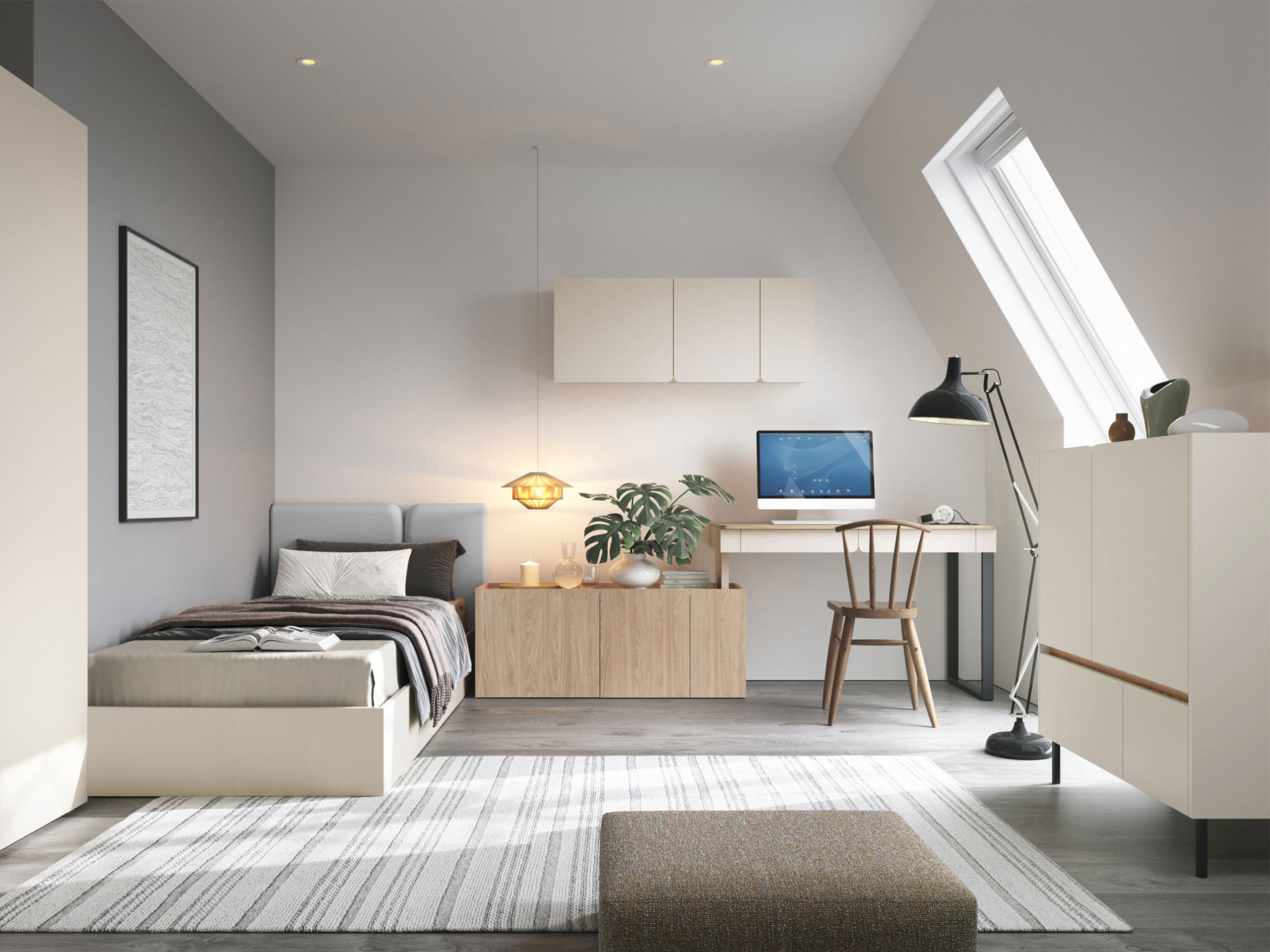 Set de mobilier Fiosono 115 (Bej + Stejar)