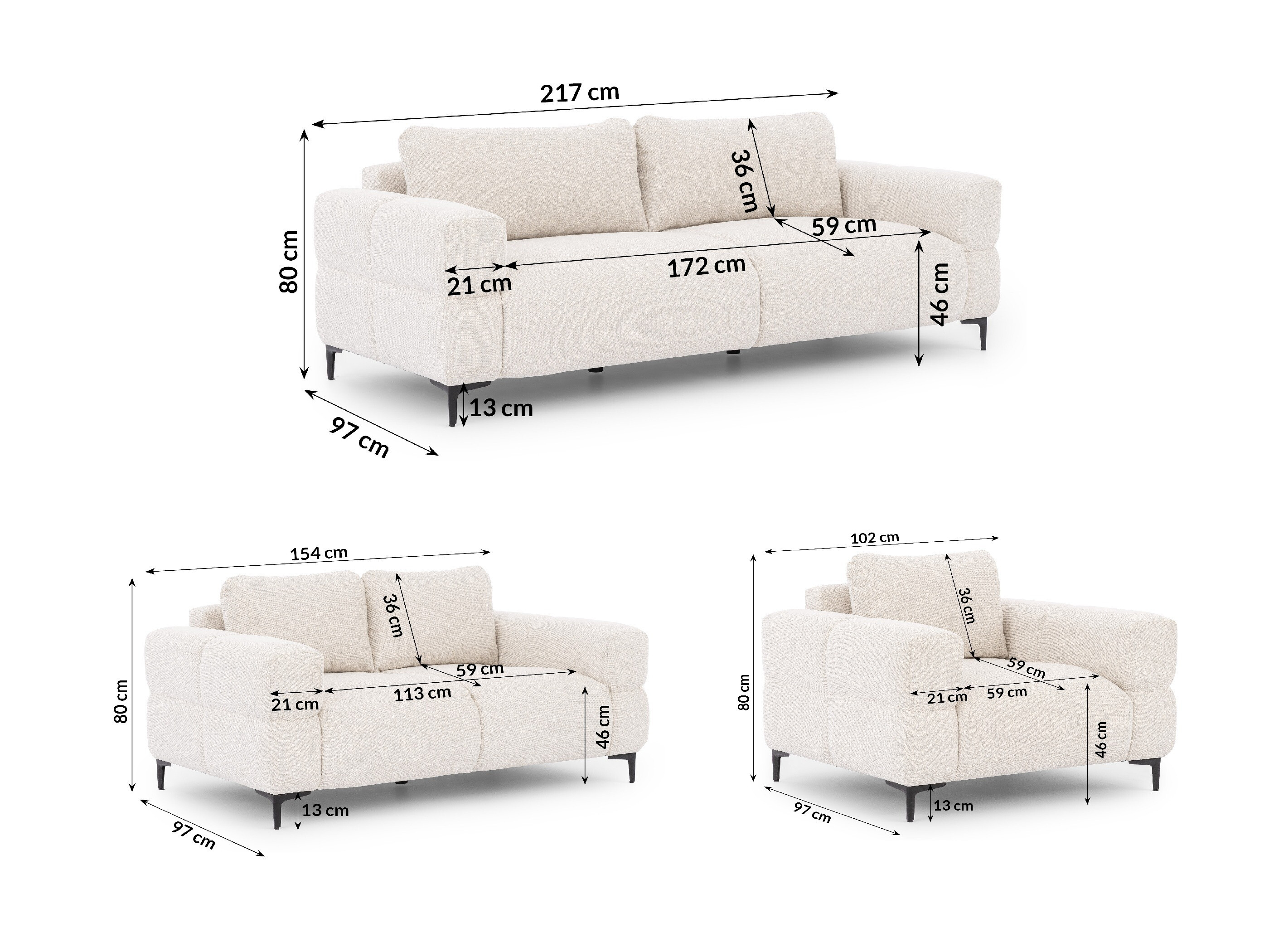 Set mobilier tapițat Rocklin 139 (Aragon 01)