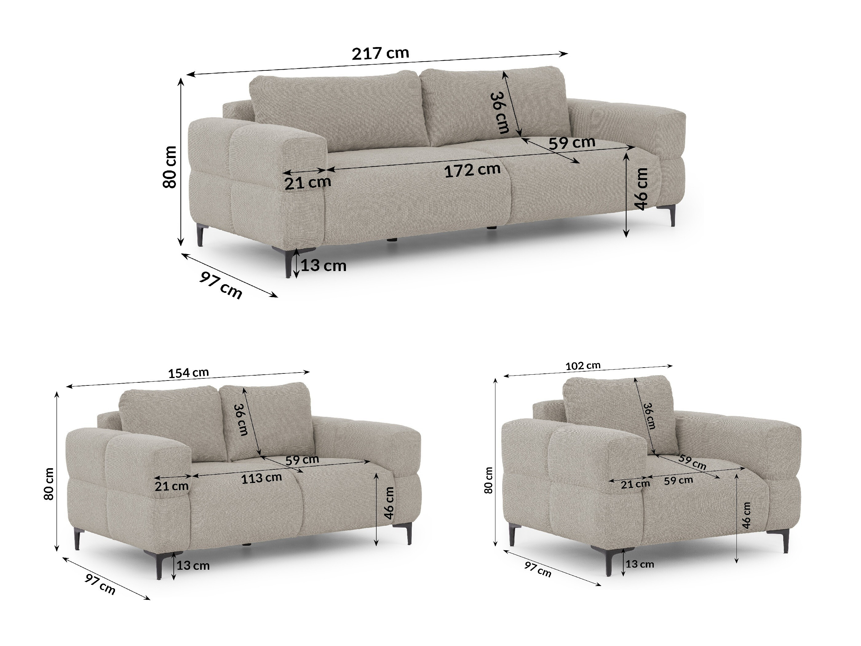 Set mobilier tapițat Rocklin 139 (Aragon 20)