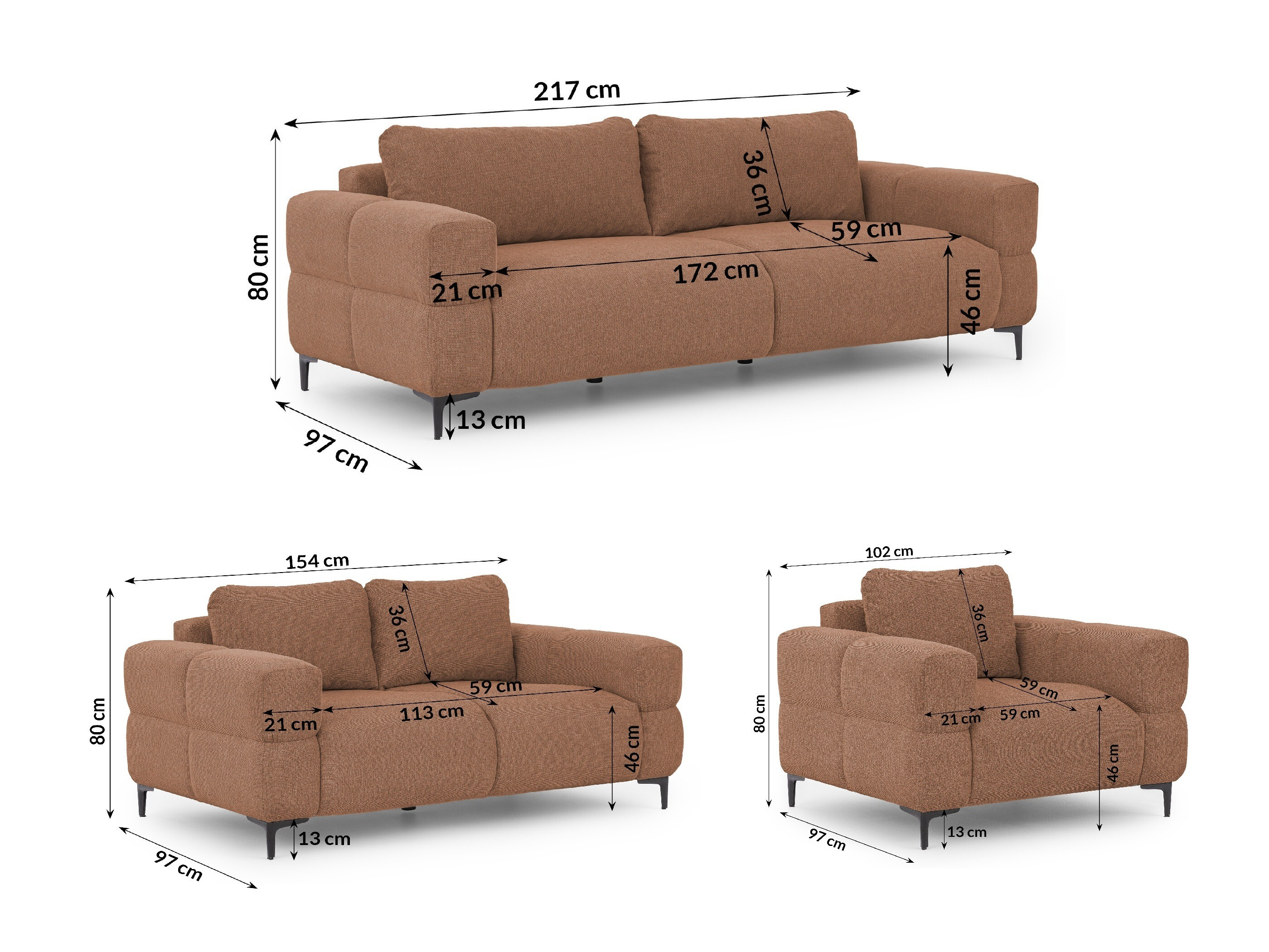 Set mobilier tapițat Rocklin 139 (Aragon 59)