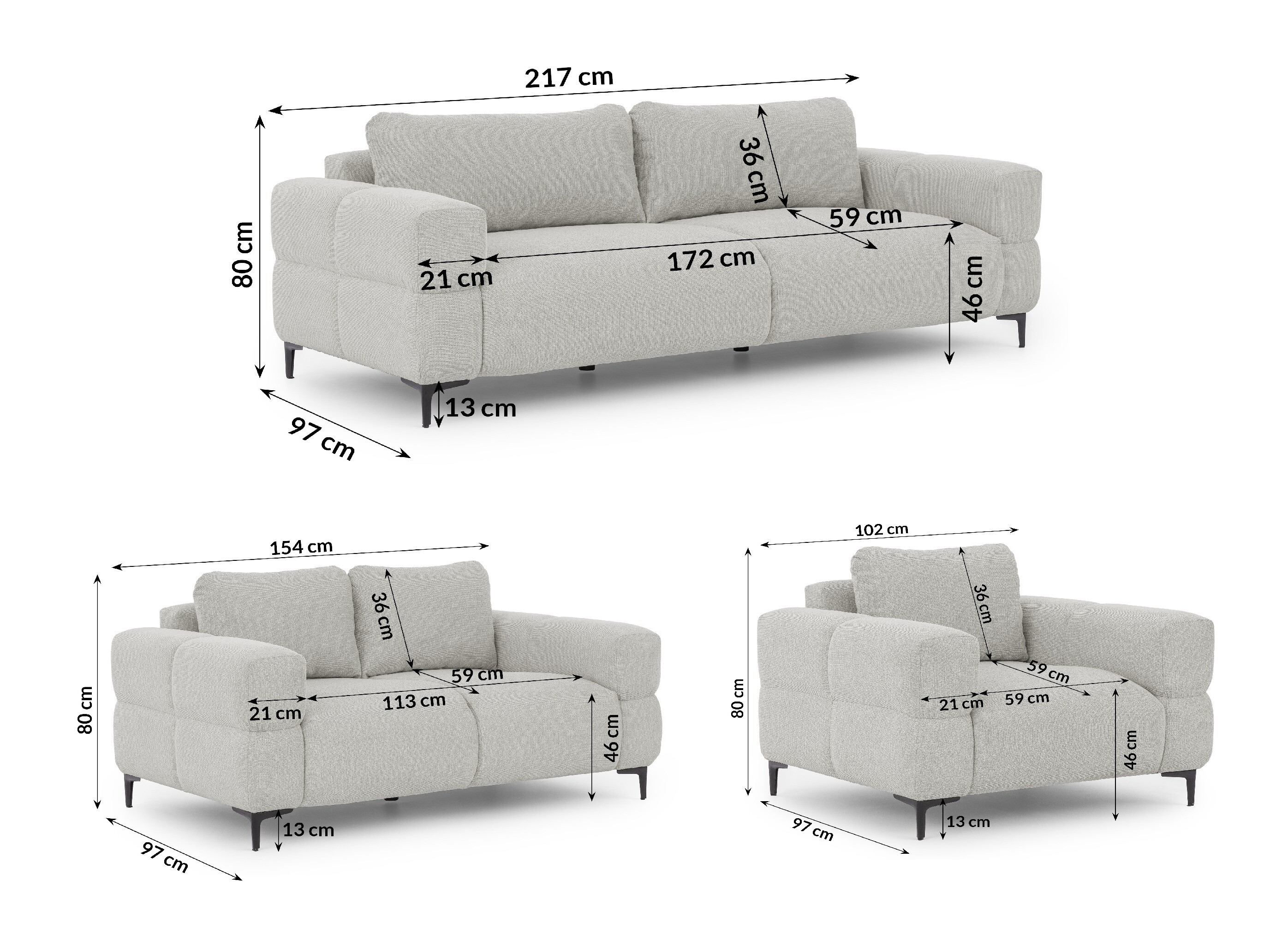 Set mobilier tapițat Rocklin 139 (Aragon 80)