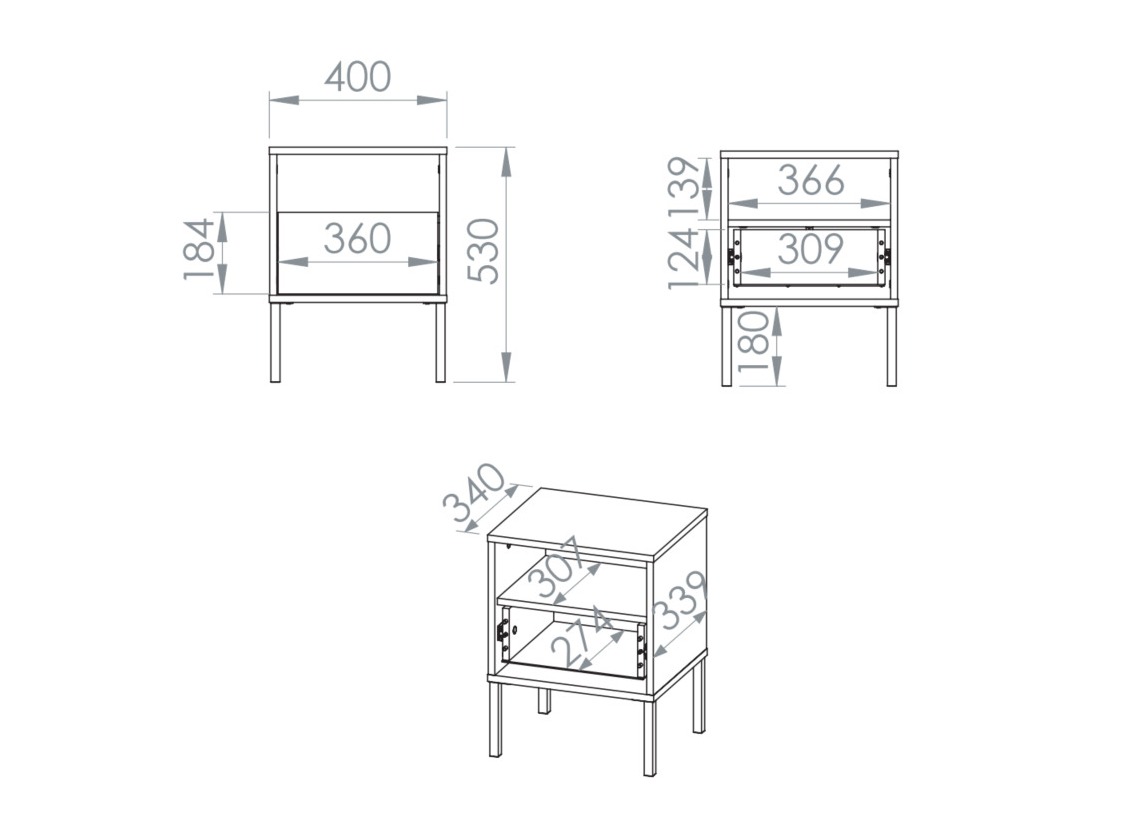 Noptieră Virsalo 104 (Stejar)