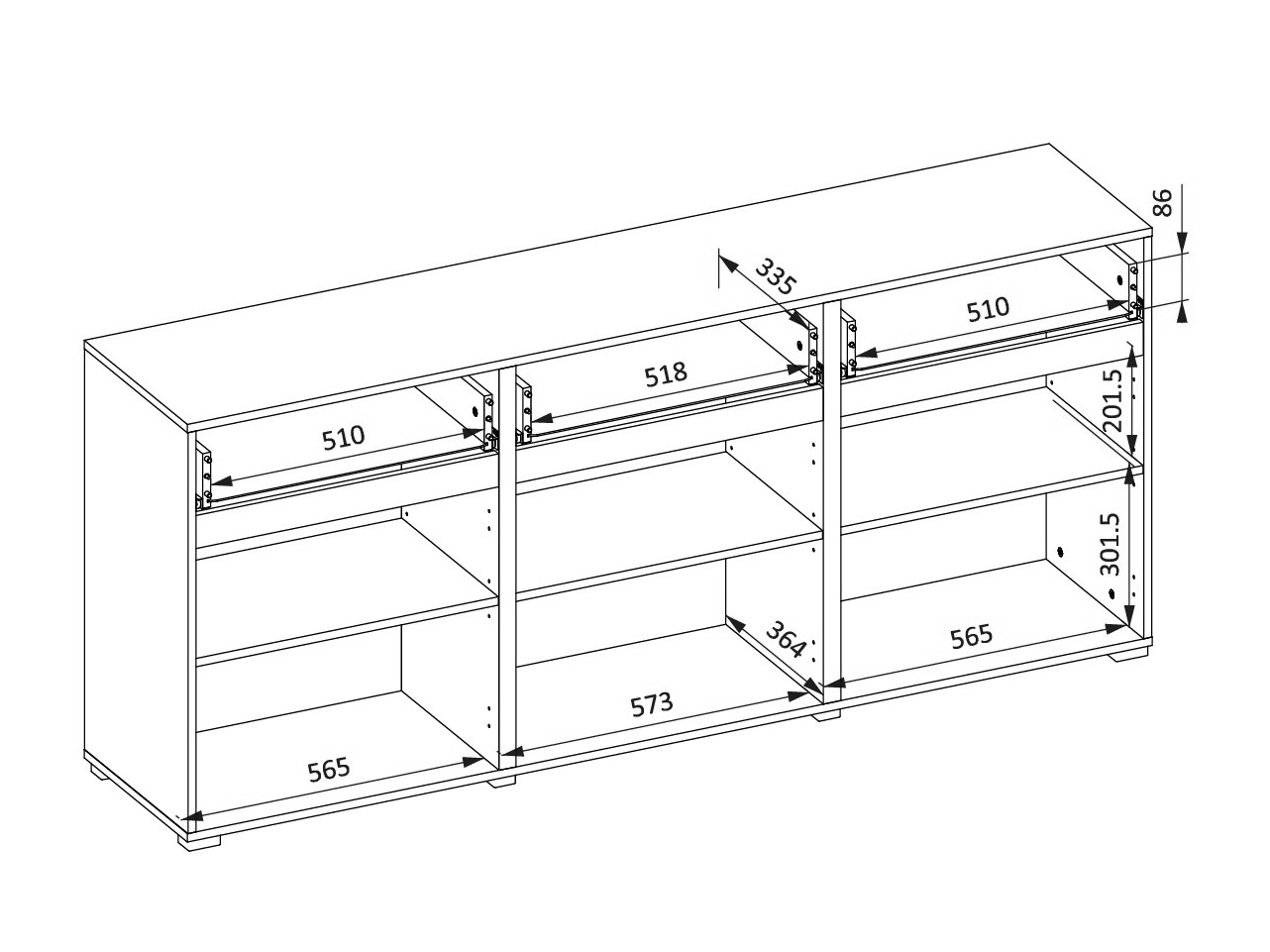 Comodă Alfere 103 (Alb)