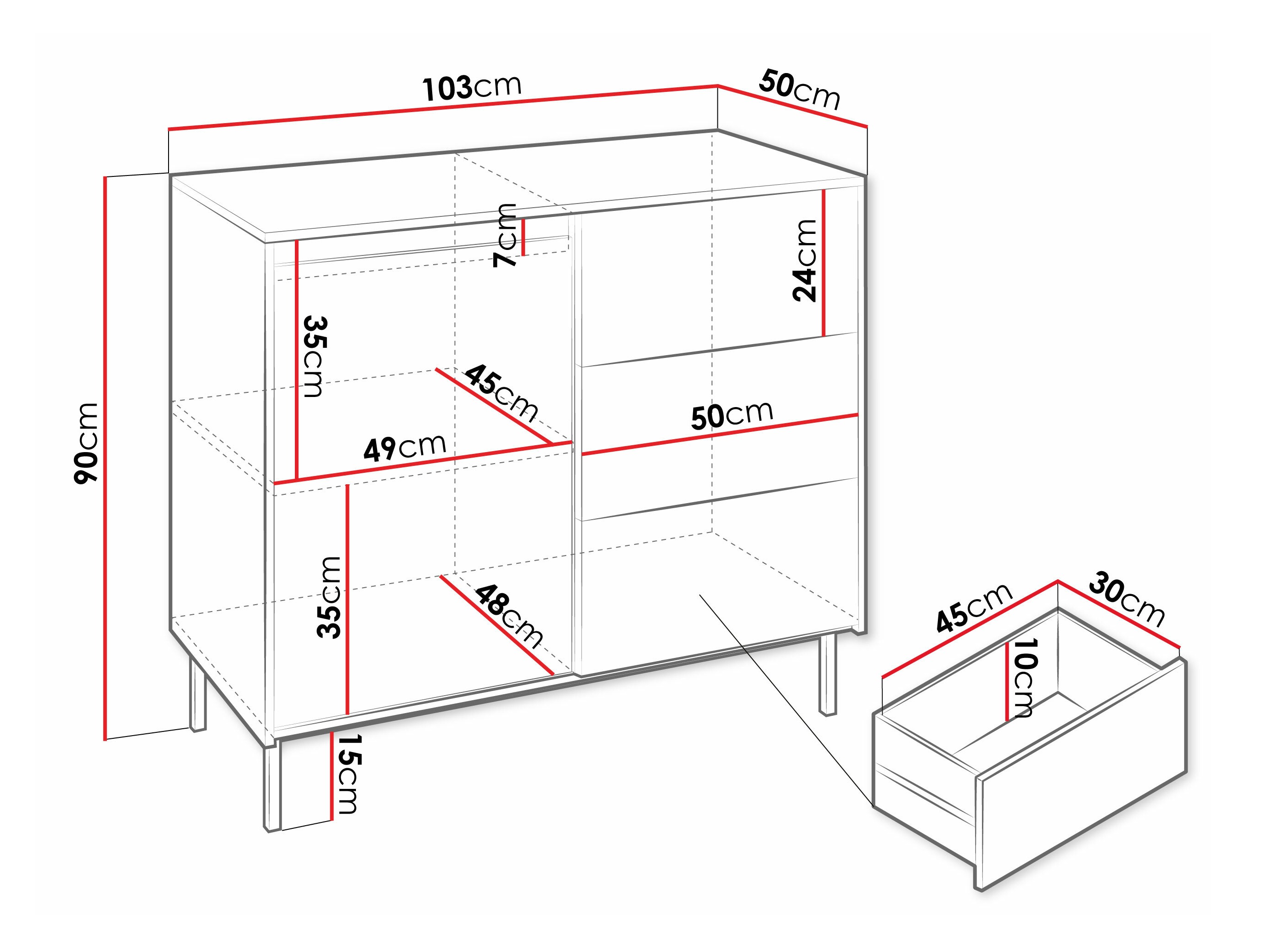 Comodă Comfivo Delruva (Negru)