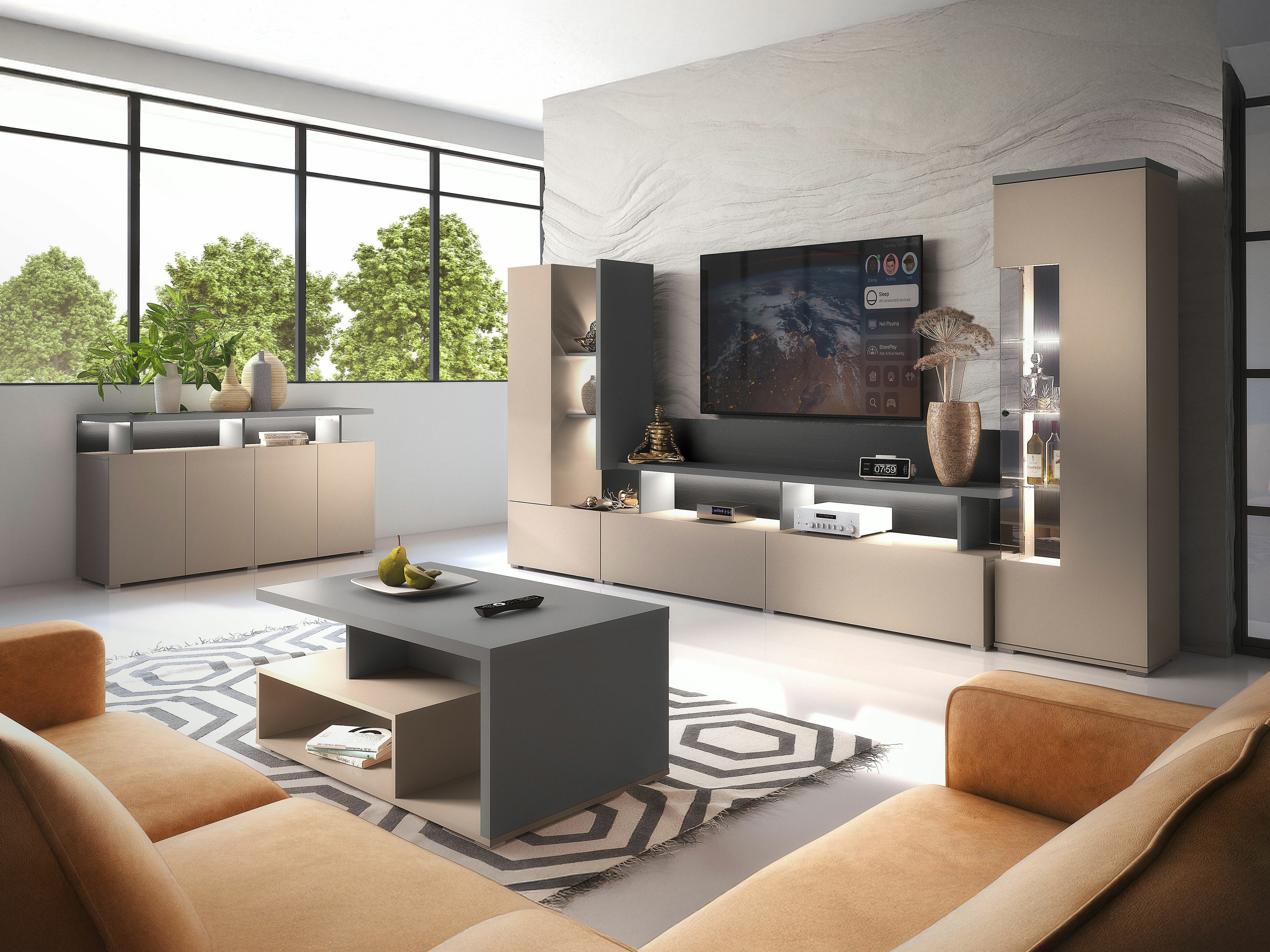 Set de living Virvele 101 (Congo + Antracit)