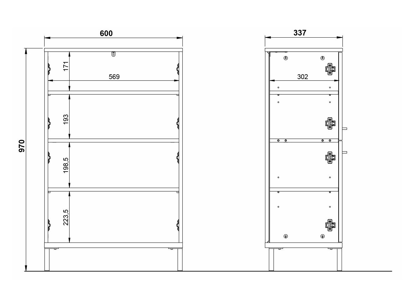 Cabinet de baie neancorat Ruvlevu 102 (Grafit + Navarra stejar)