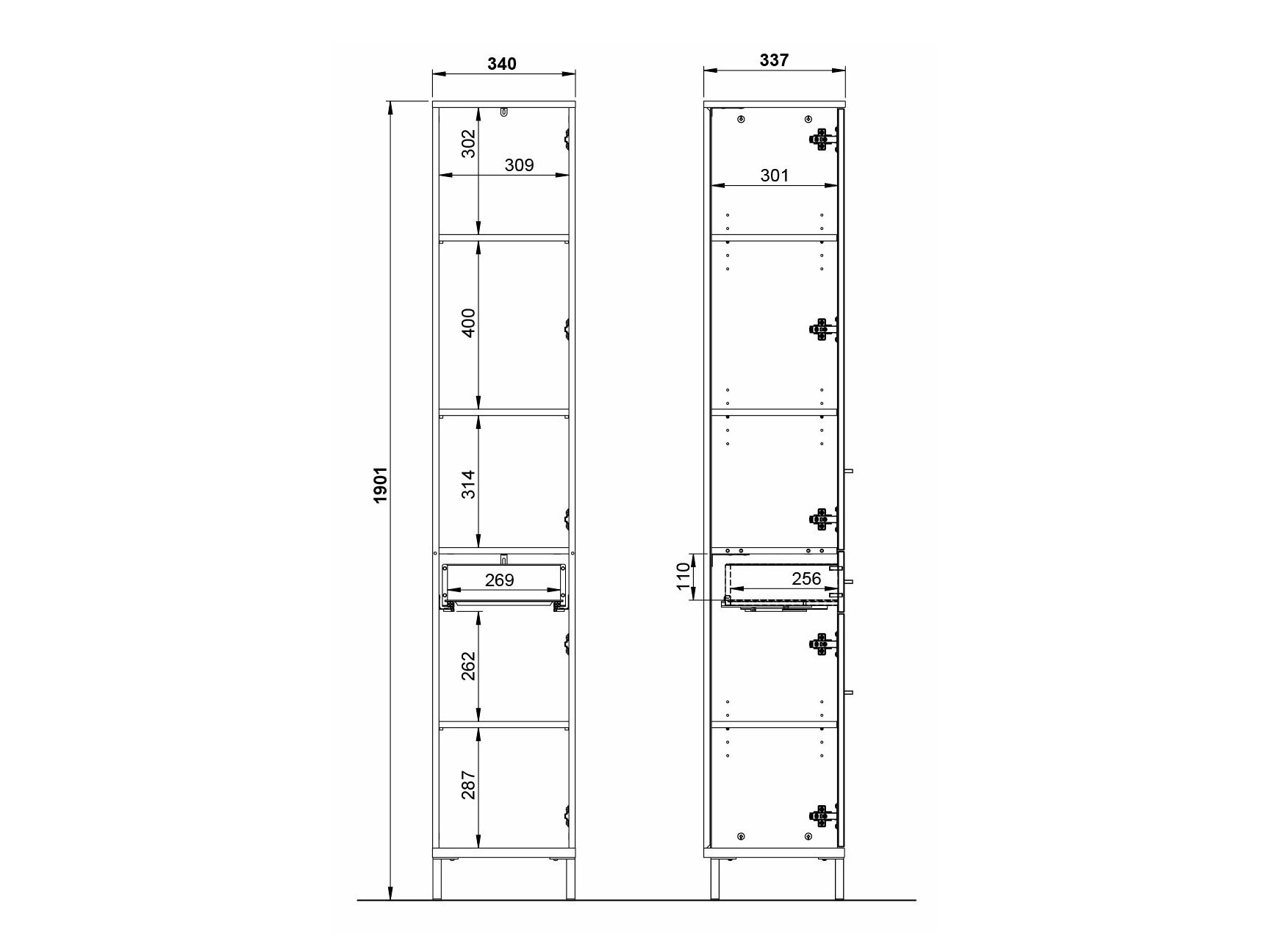 Cabinet de baie neancorat Ruvlevu 103 (Grafit + Navarra stejar)