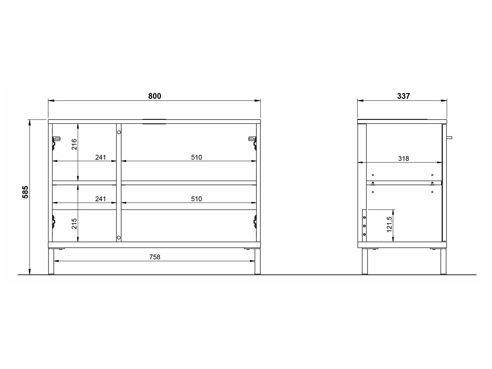 Mască de baie neancorată Ruvlevu 100 (Grafit + Navarra stejar)
