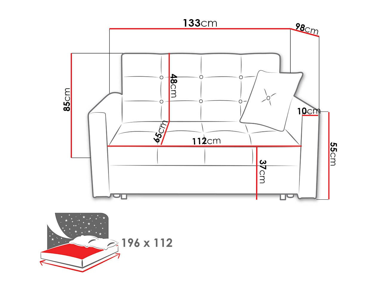 Canapea extensibilă Seruna II (Nazar 225.06)