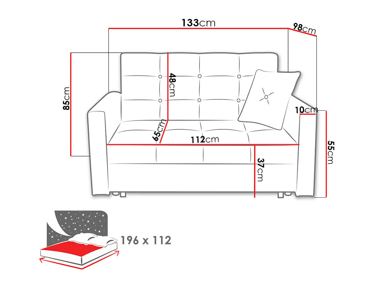 Canapea extensibilă Seruna II (Tatum 275)