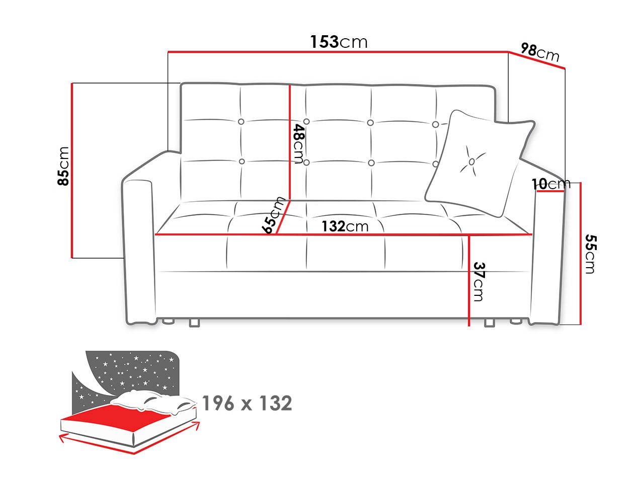 Canapea extensibilă Seruna III (Nazar 225.05)