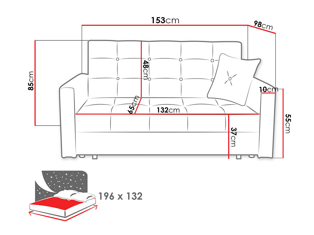 Canapea extensibilă Seruna III (Tatum 278)