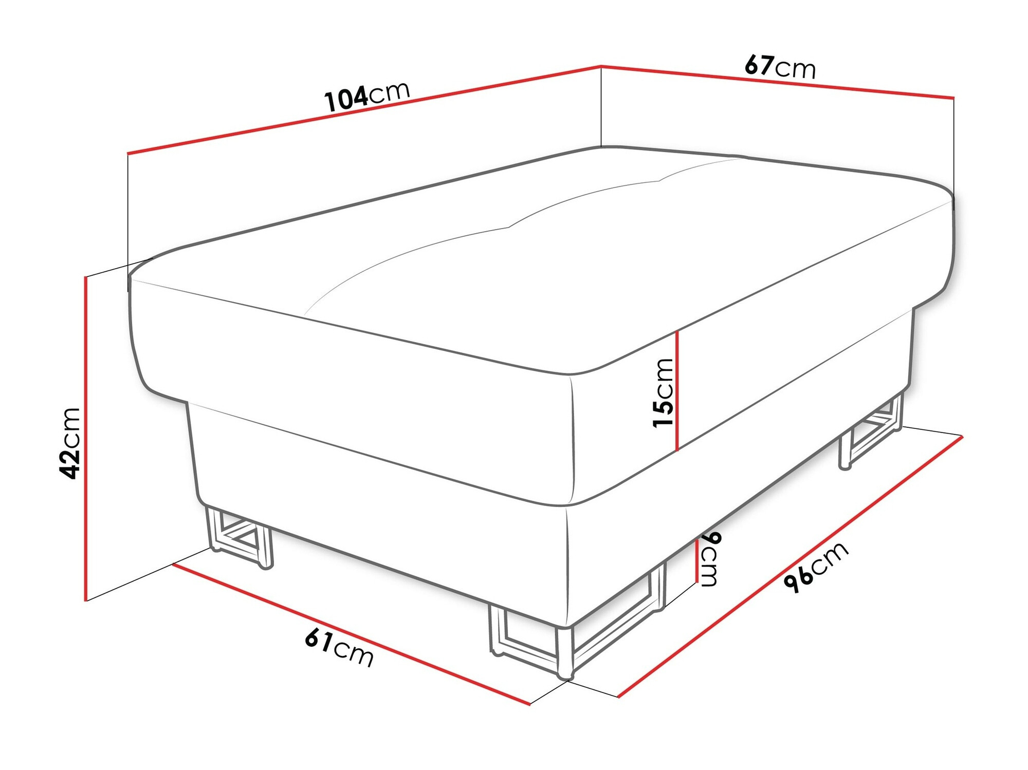 Bancă tapițată SR10825 cu ambalaj deteriorat