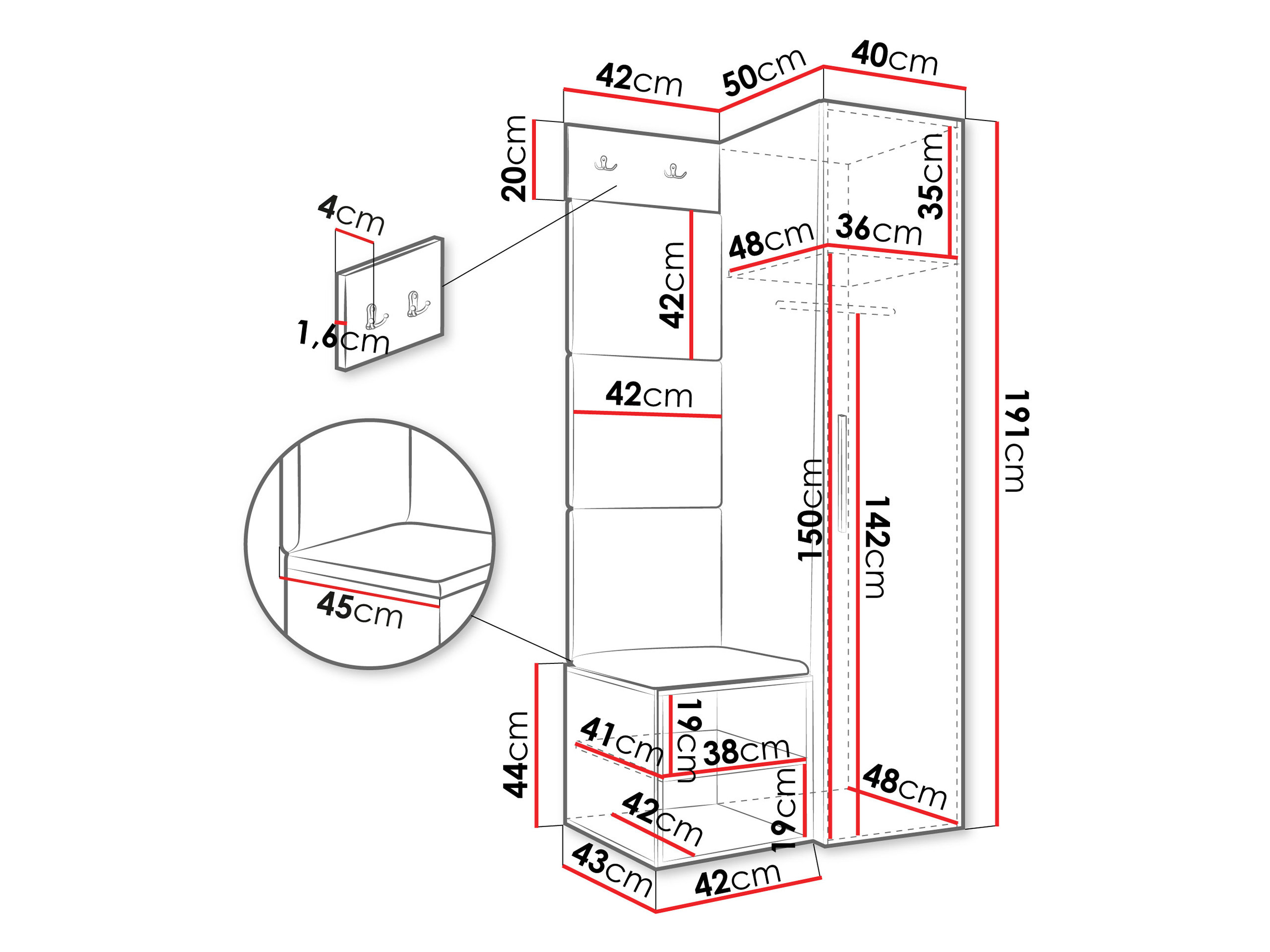 Set de hol Hartford 524 (Alb)