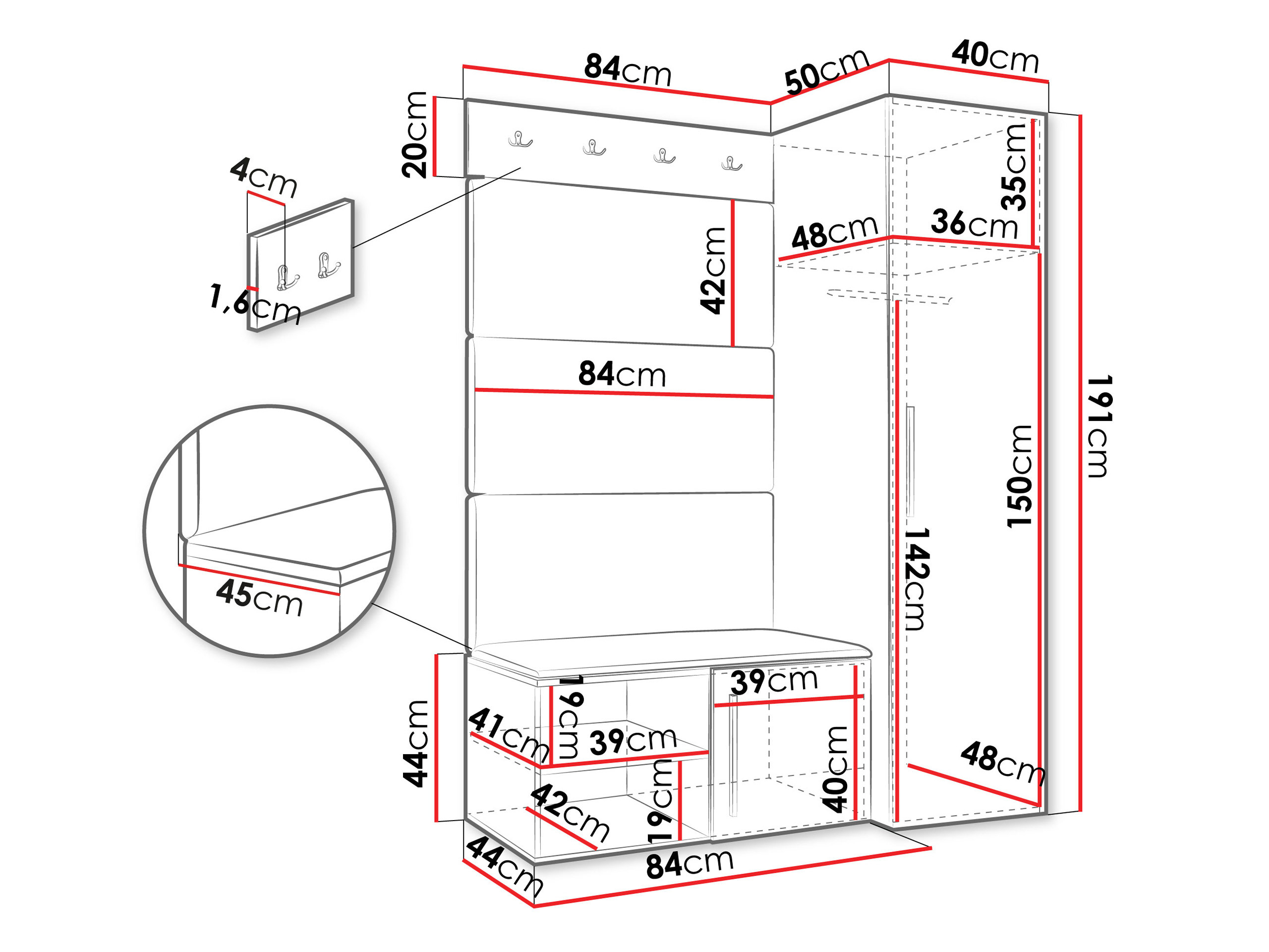 Set de hol Hartford 525 (Alb)