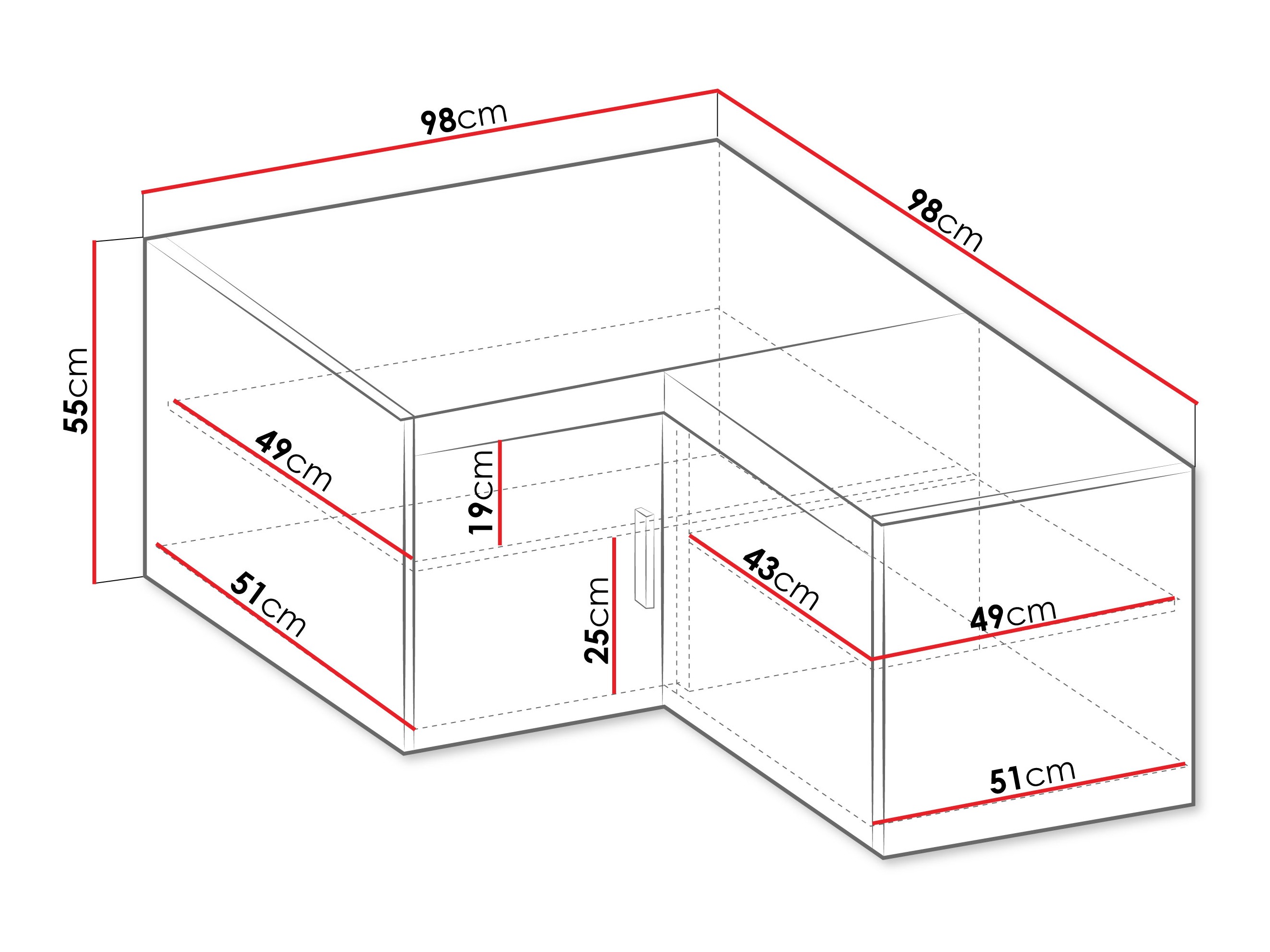 Dulap de colț Novduni 118 (Stejar)