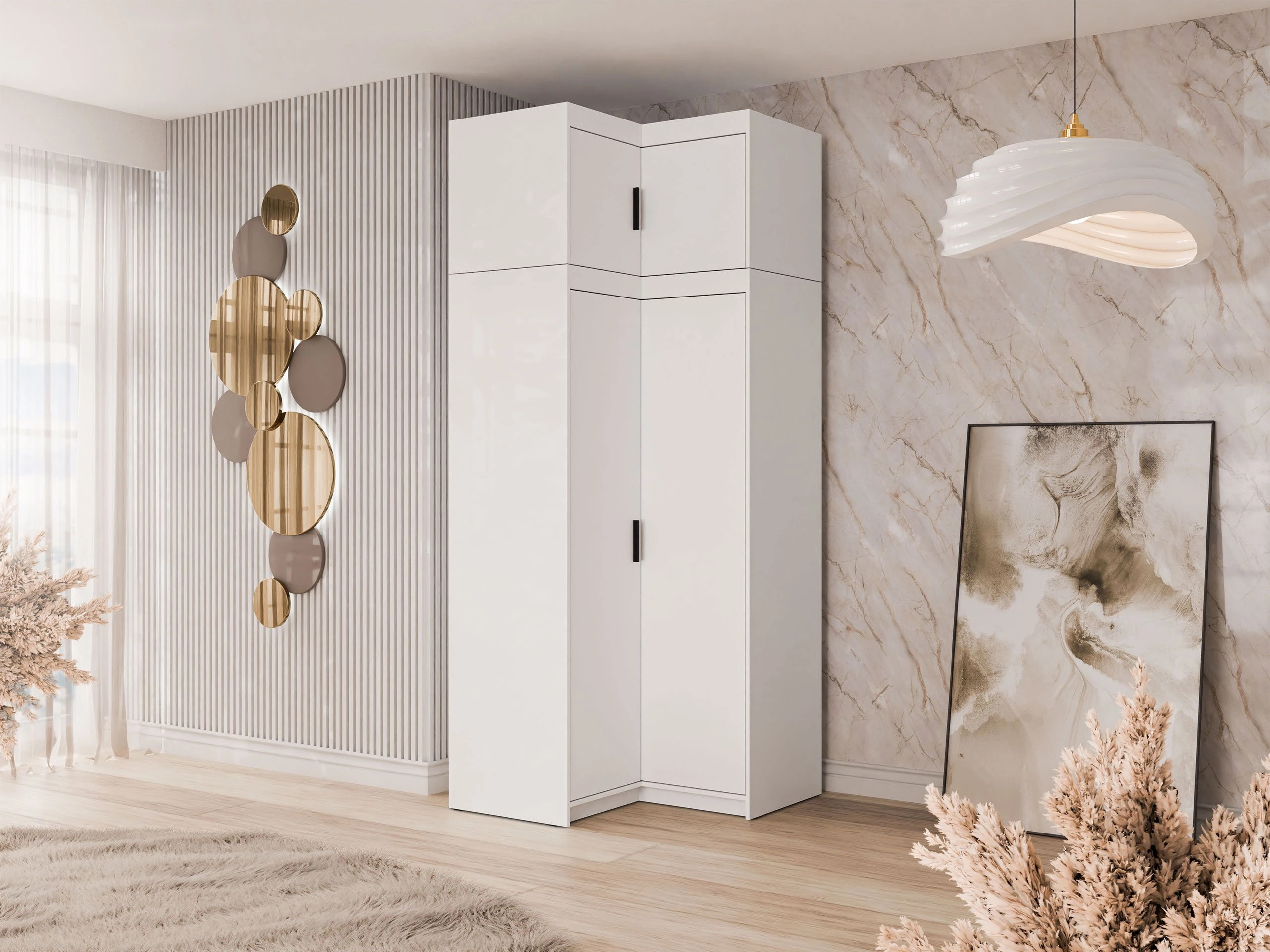 Dulap de colț Novduni 121 (Alb)