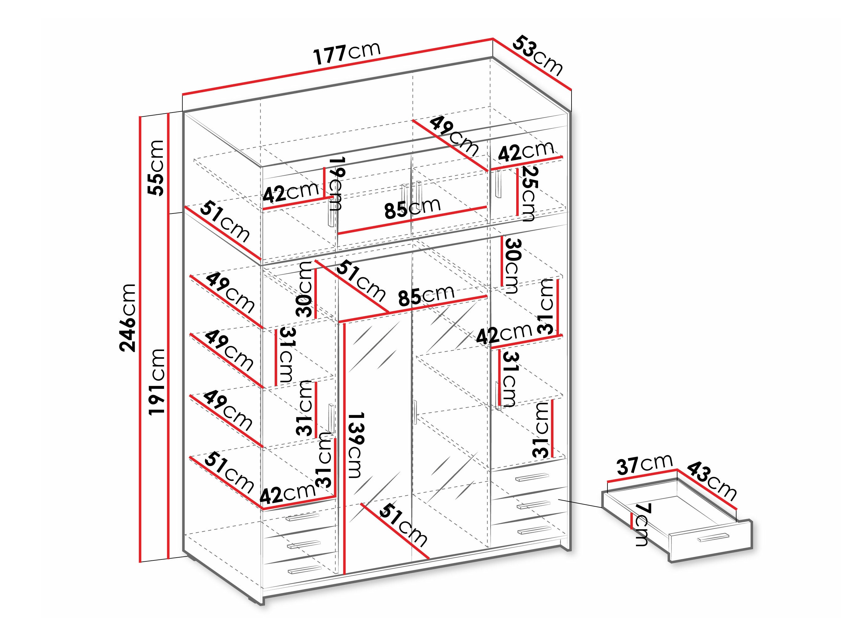 Dulap Novduni 120 (Alb)