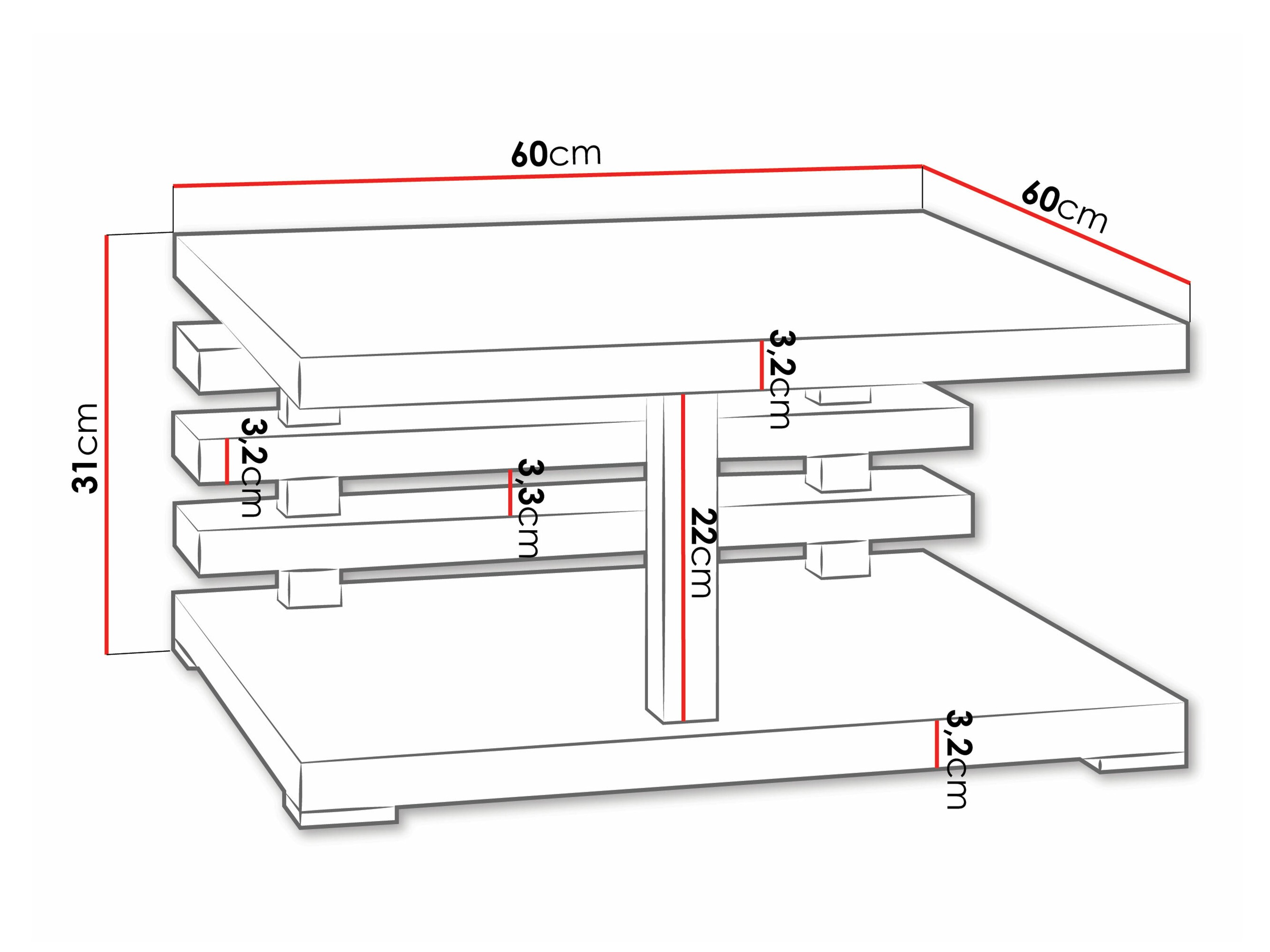 Măsuță de cafea Goodyear 122 (Mat alb)