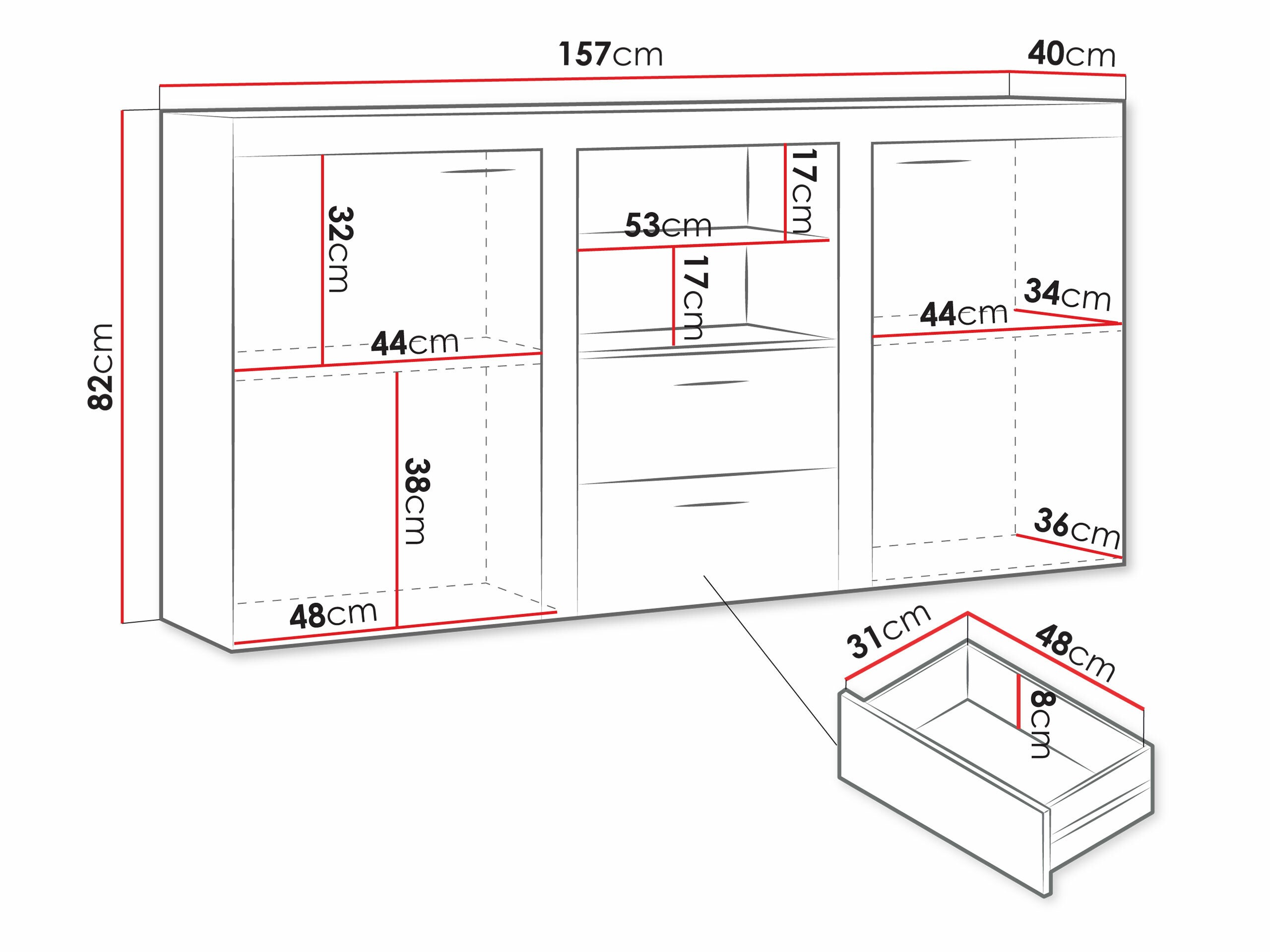 Comodă Soca (Stejar Sonoma)