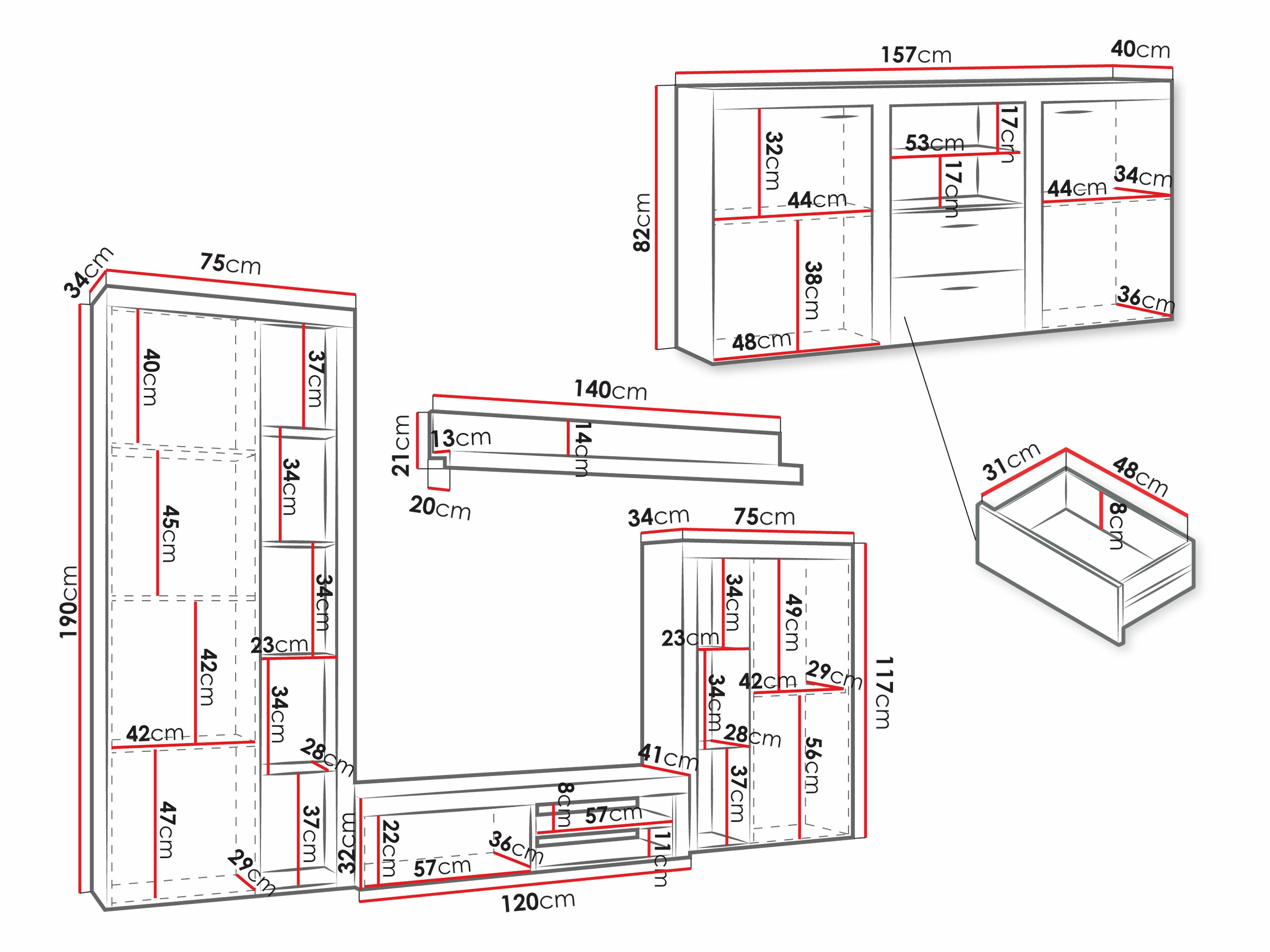Set de living Soca I (Alb)