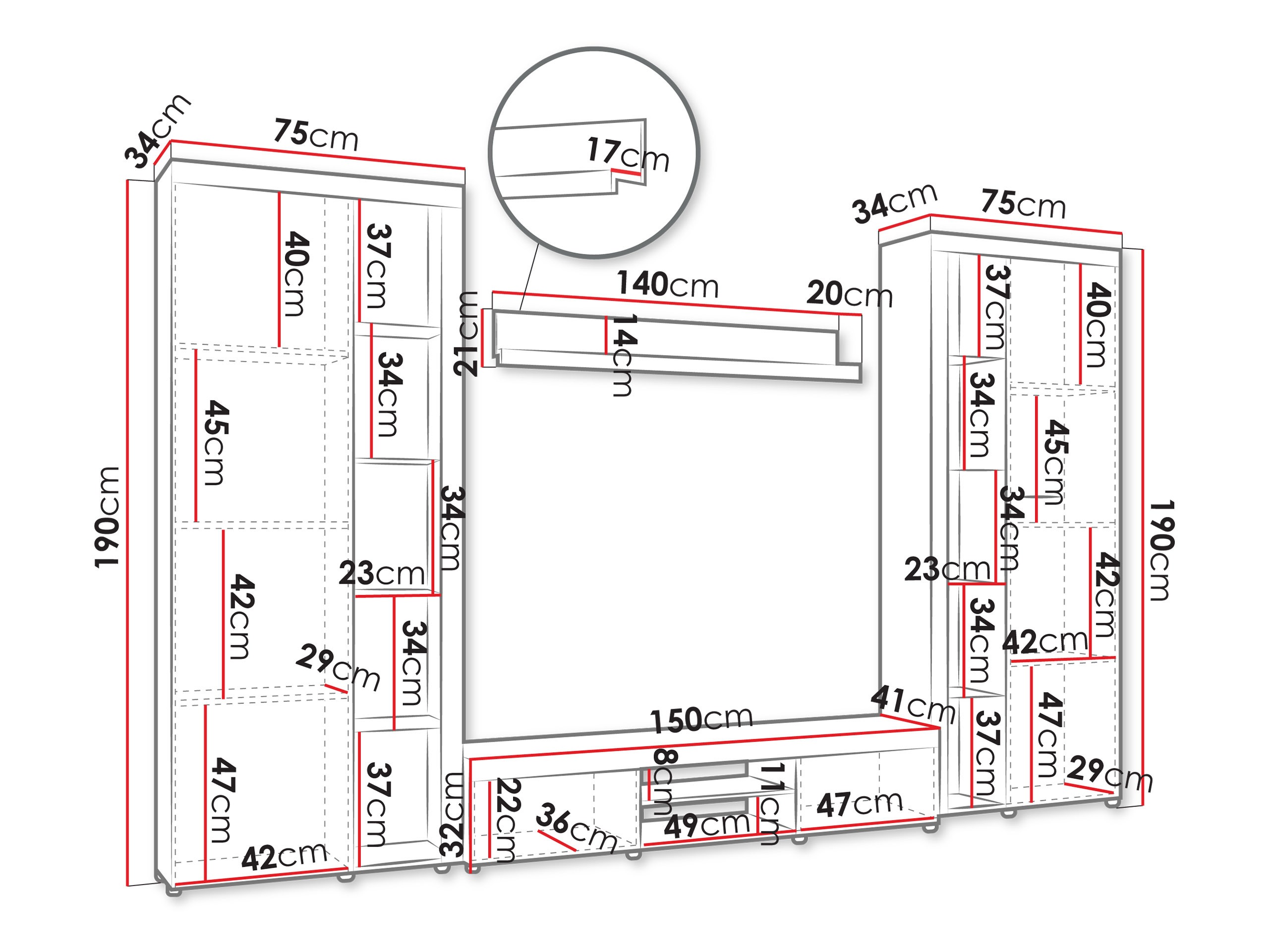 Set de living Soca II (Alb)