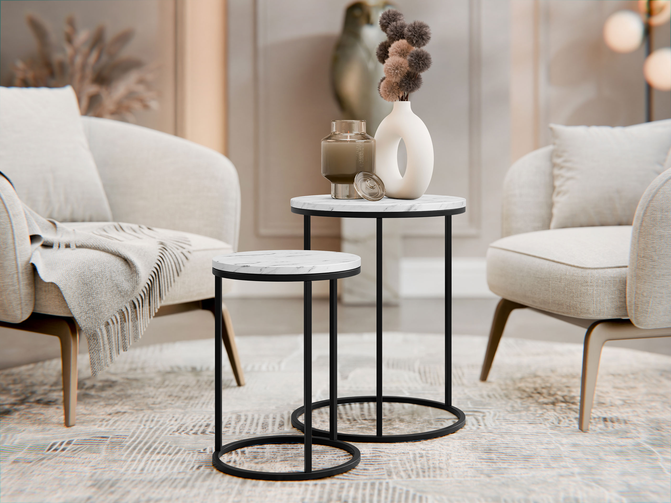 Set mese laterale Iter (Alb)