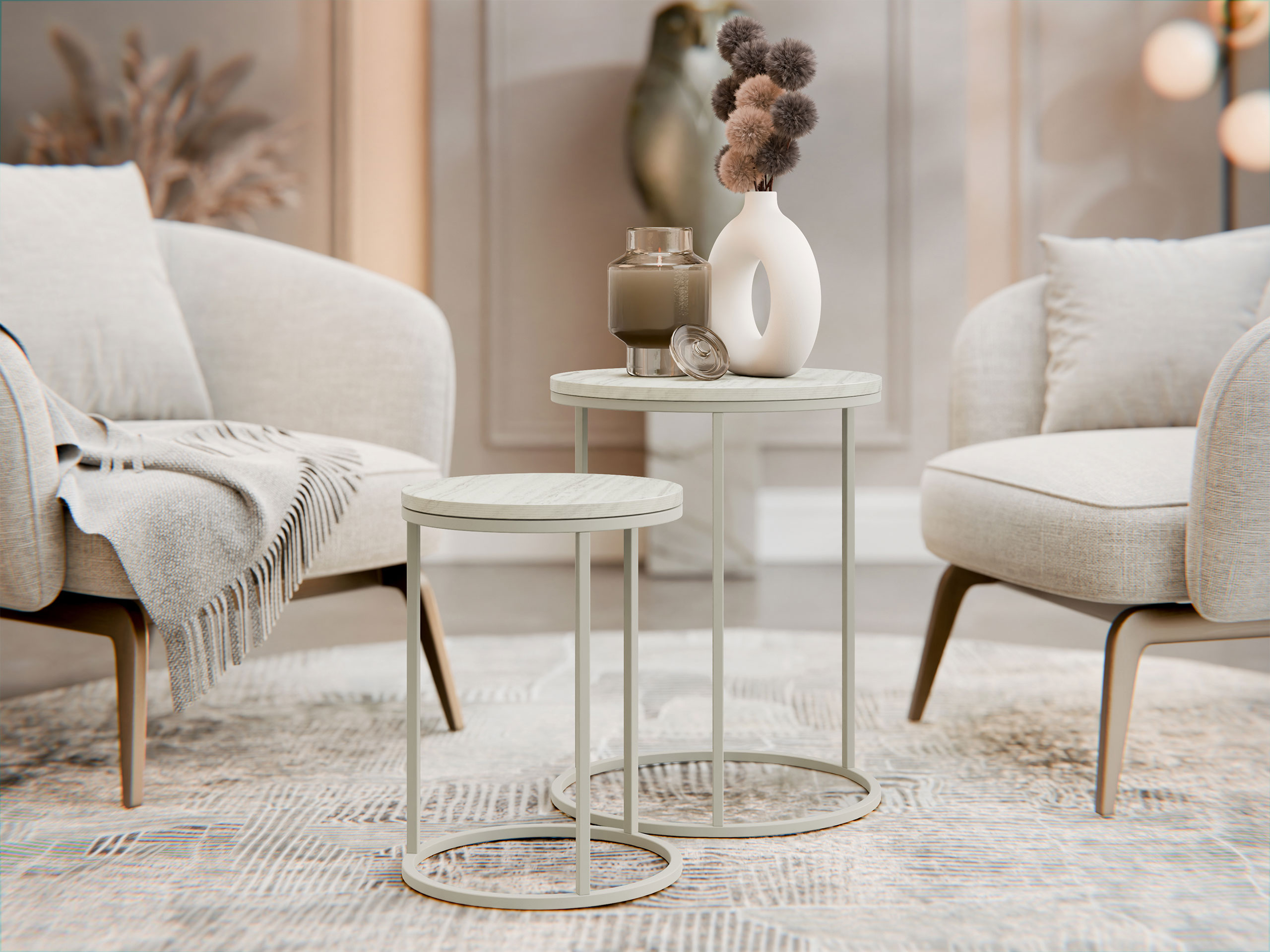 Set mese laterale Iter (Bej)