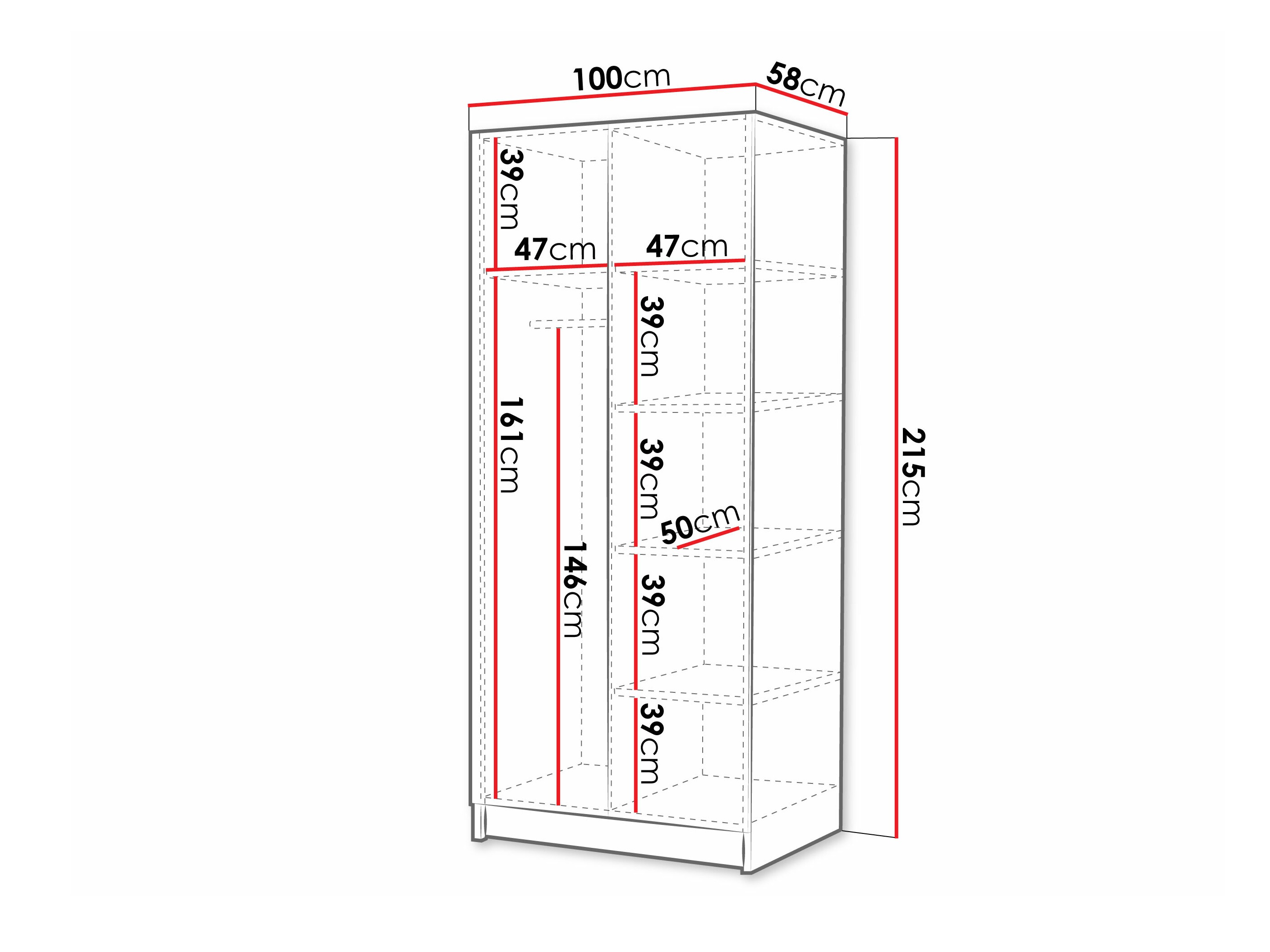 Dulap Closico Staton I (Cașmir + Auriu)