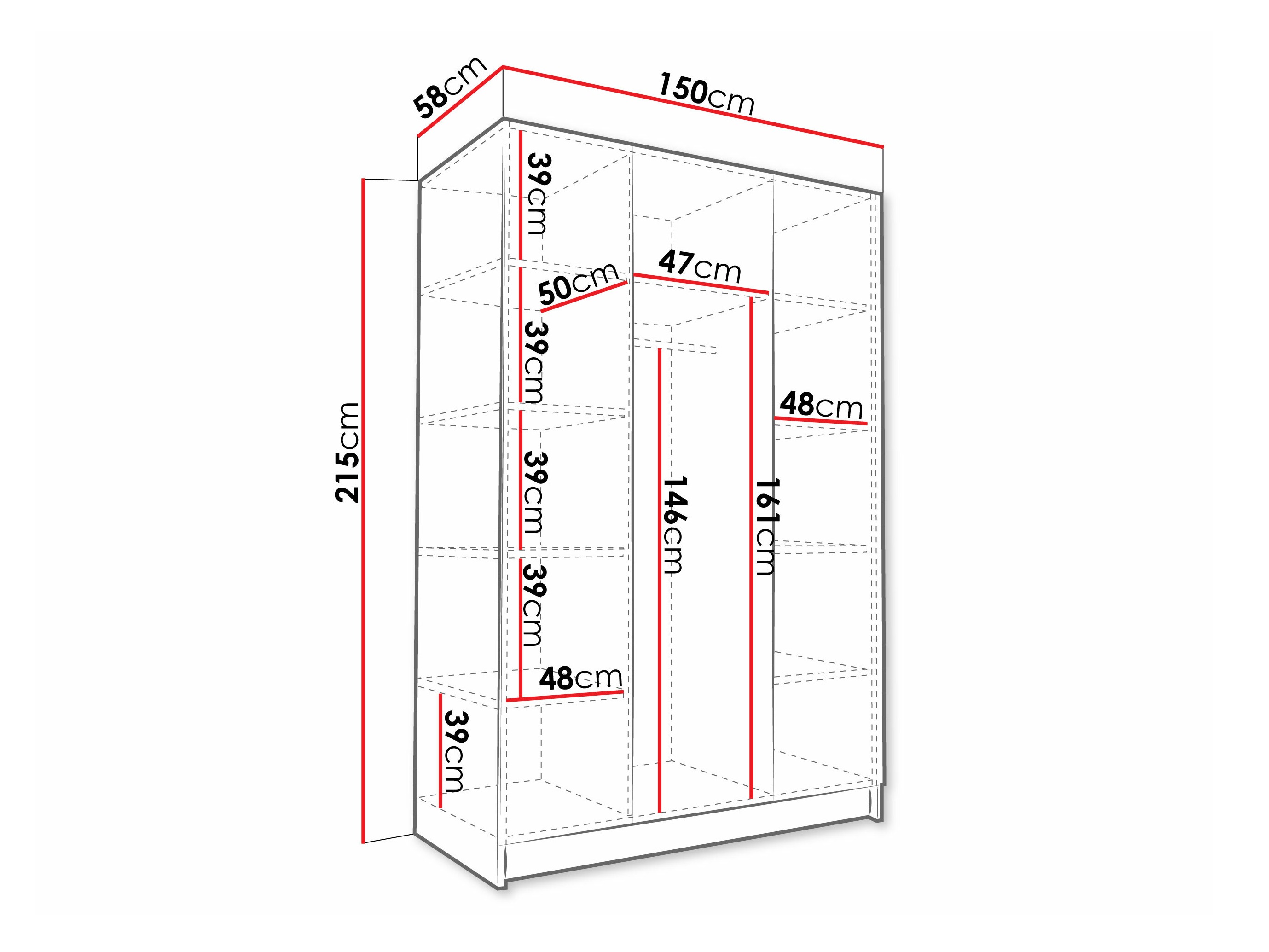 Dulap Closico 198 (Alb + Negru)