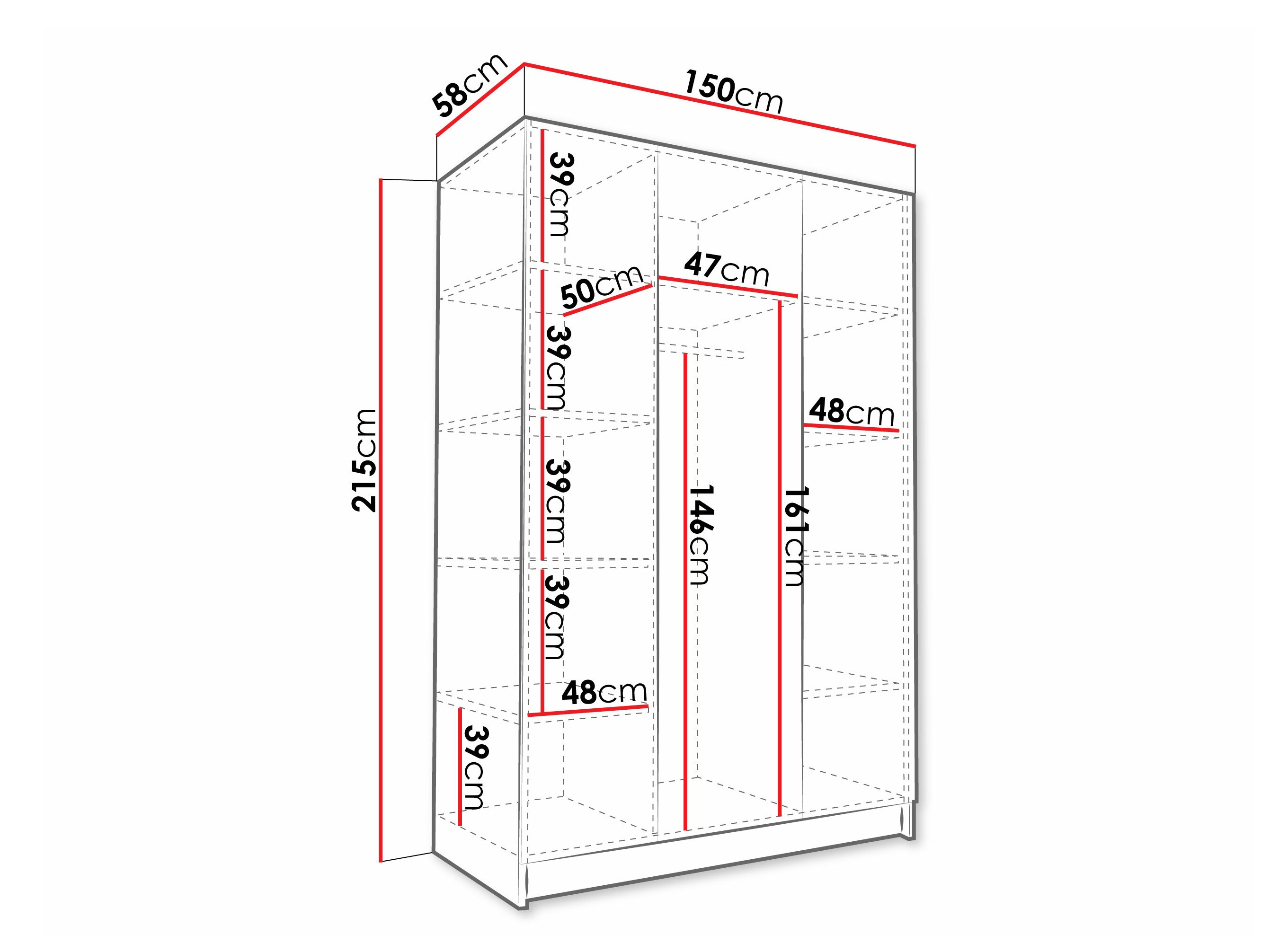 Dulap Closico Decoron II (Cașmir + Auriu)