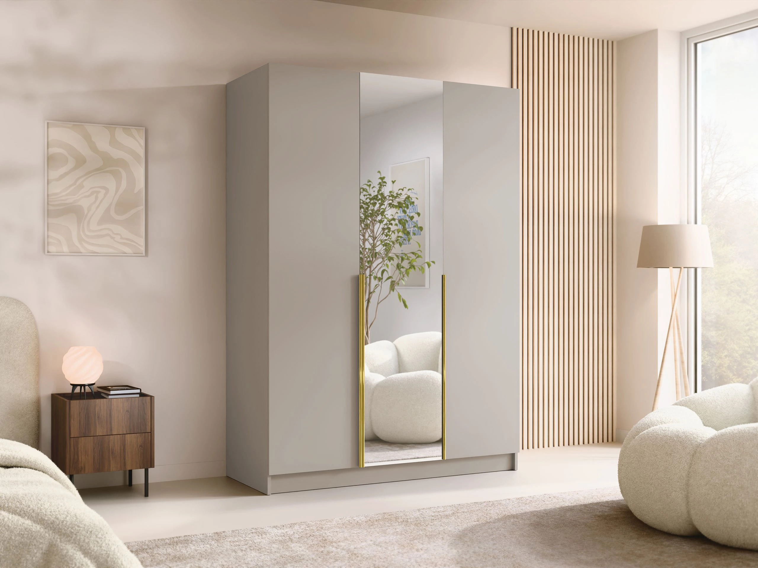 Dulap Closico Decoron II (Cașmir + Auriu)