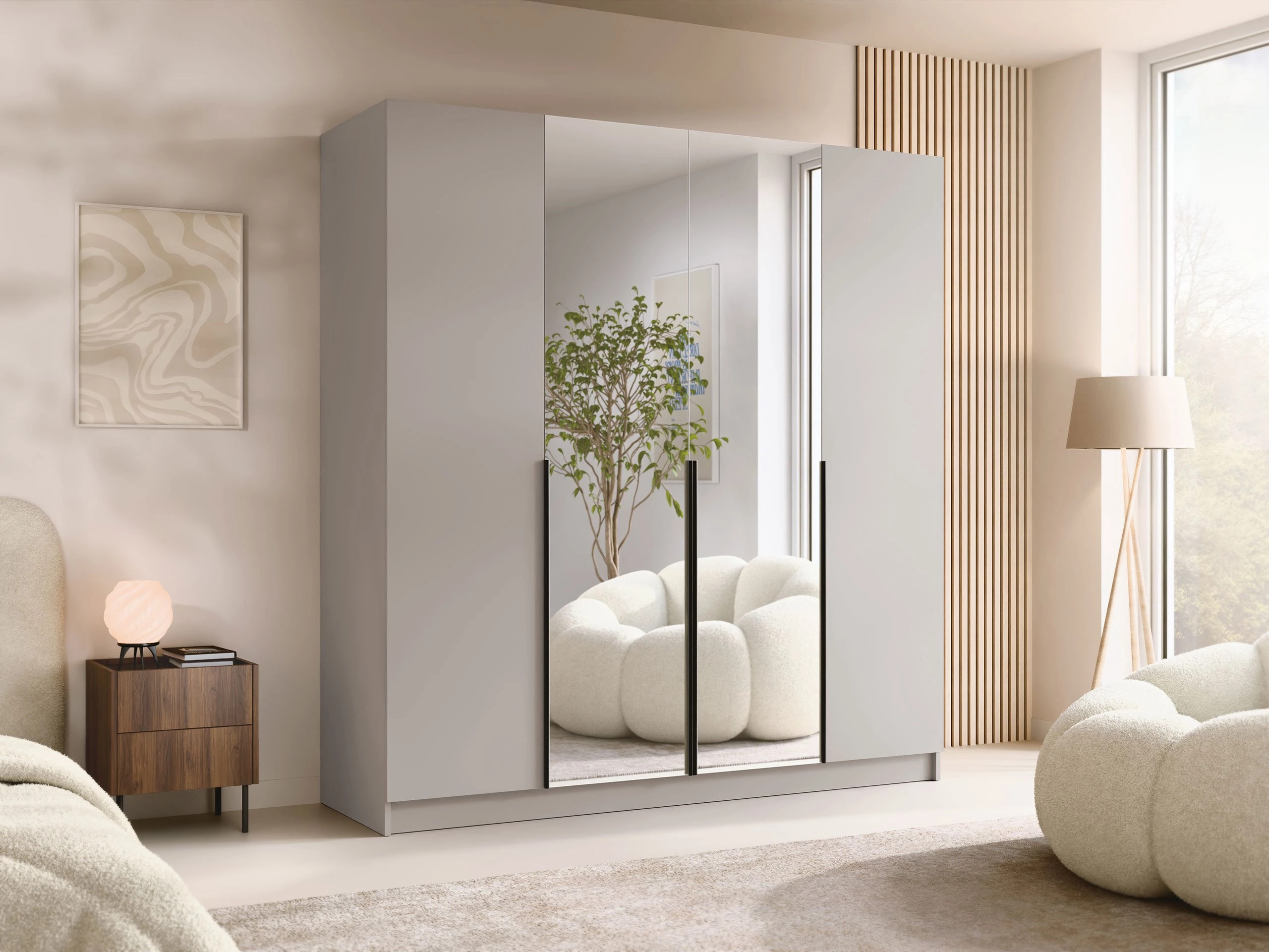 Dulap Closico Navor II (Cașmir + Negru)