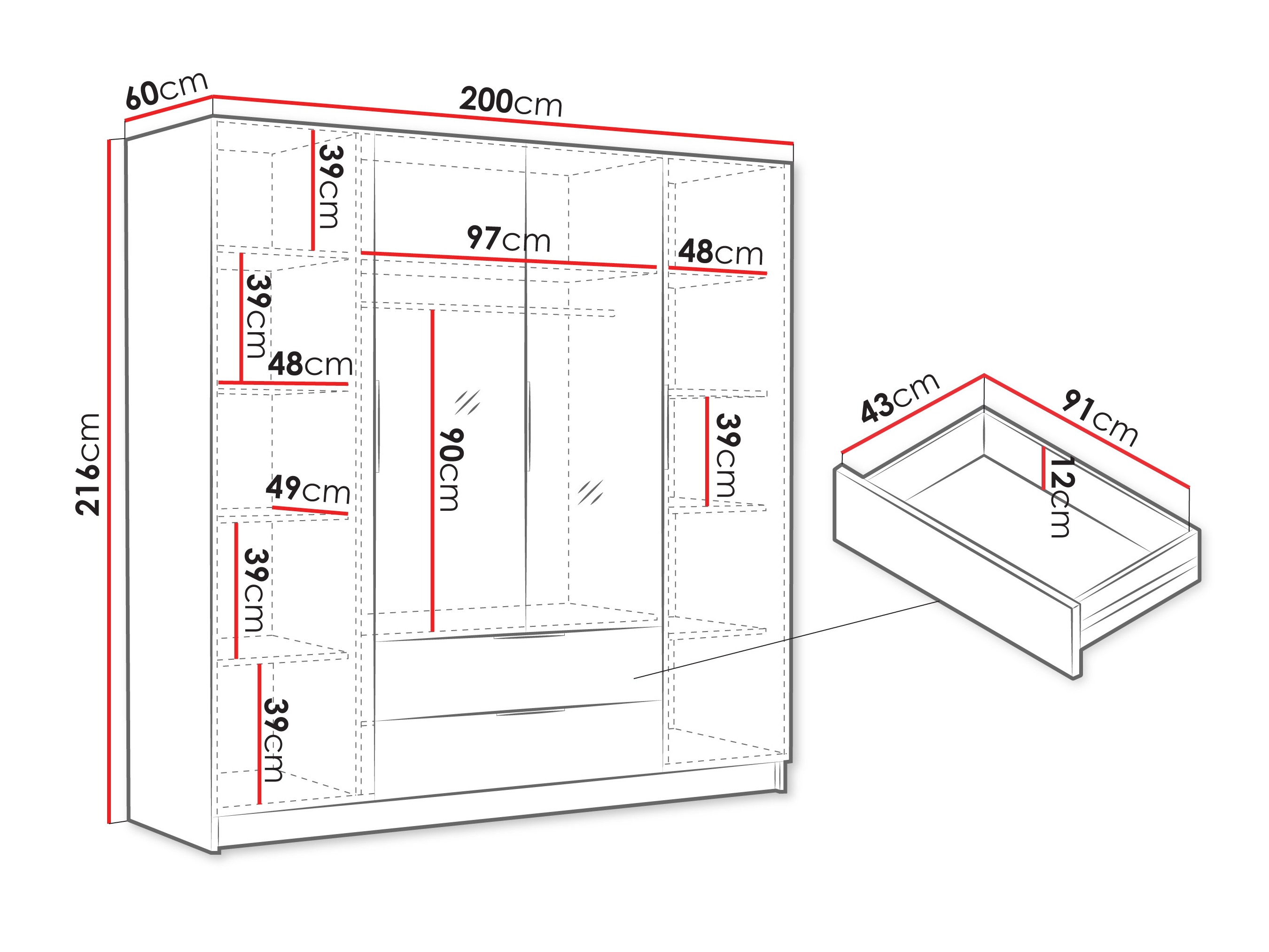 Dulap Closico 201 (Cașmir)