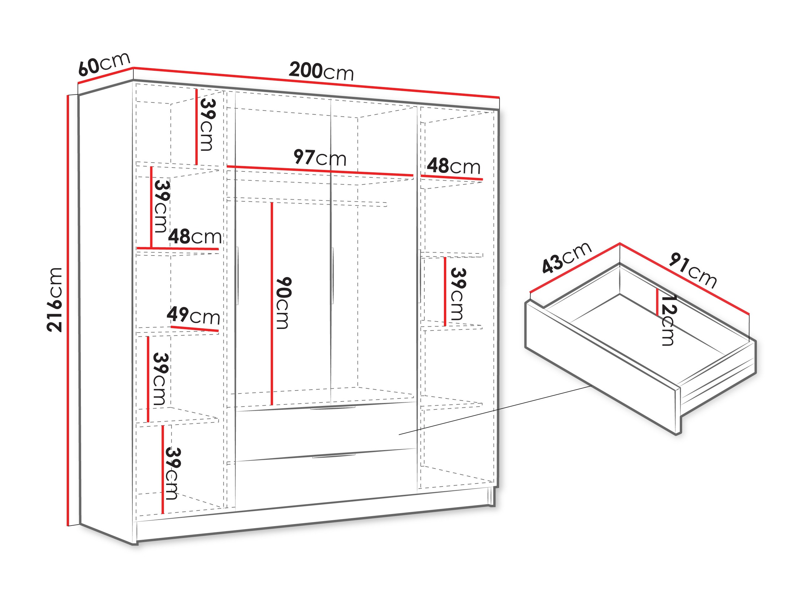 Dulap Closico Cadron I (Cașmir)