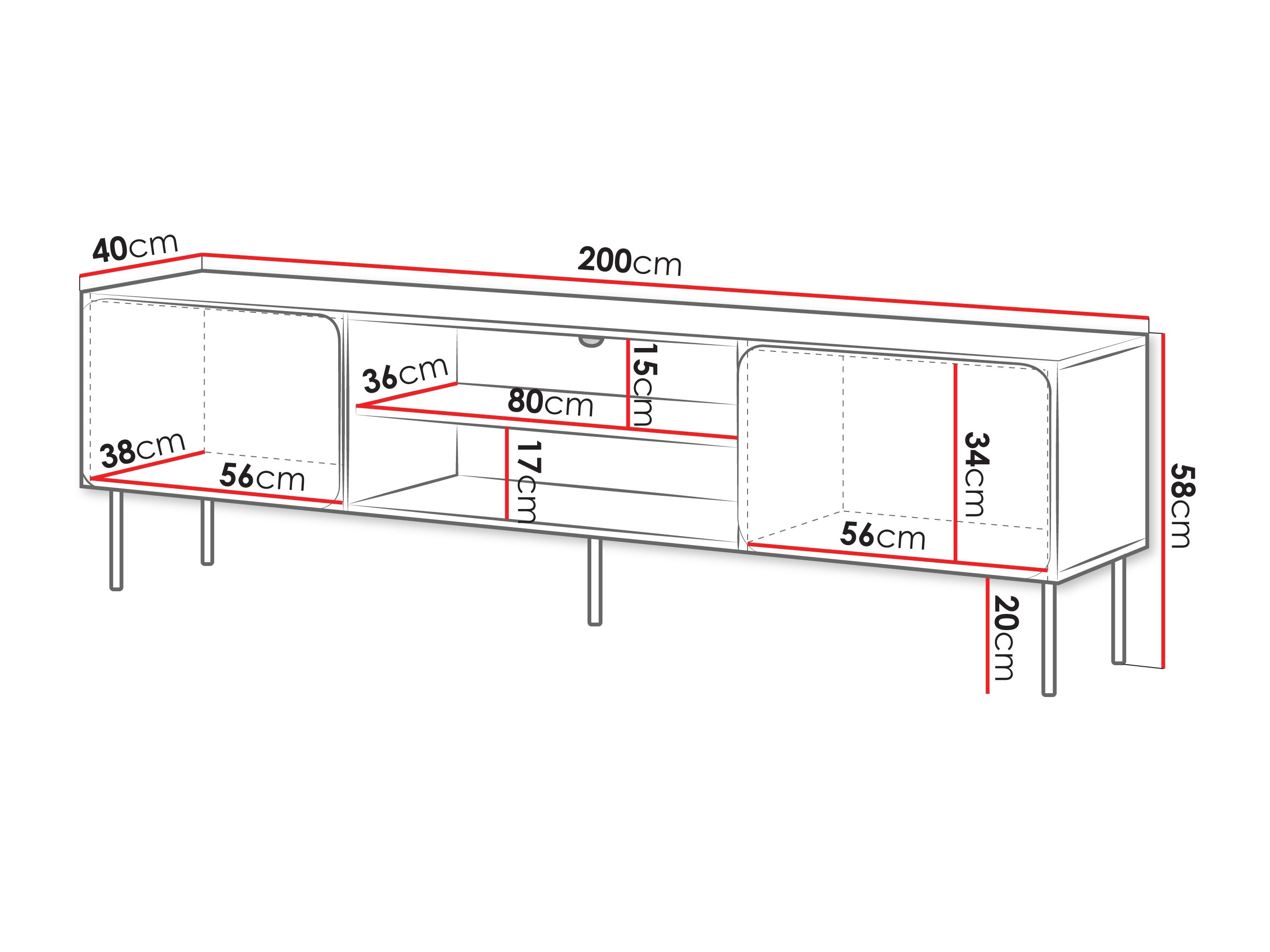 Comodă TV Fentore 102 (Cașmir)