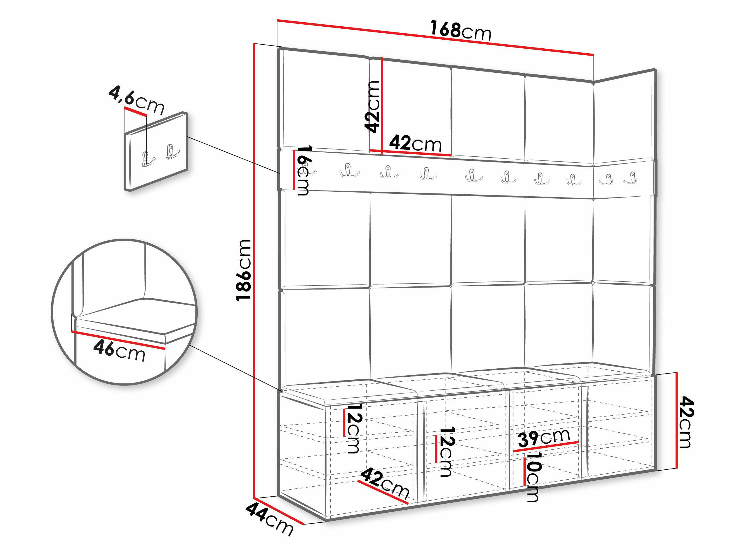 Set de hol Hartford 265 (Alb)