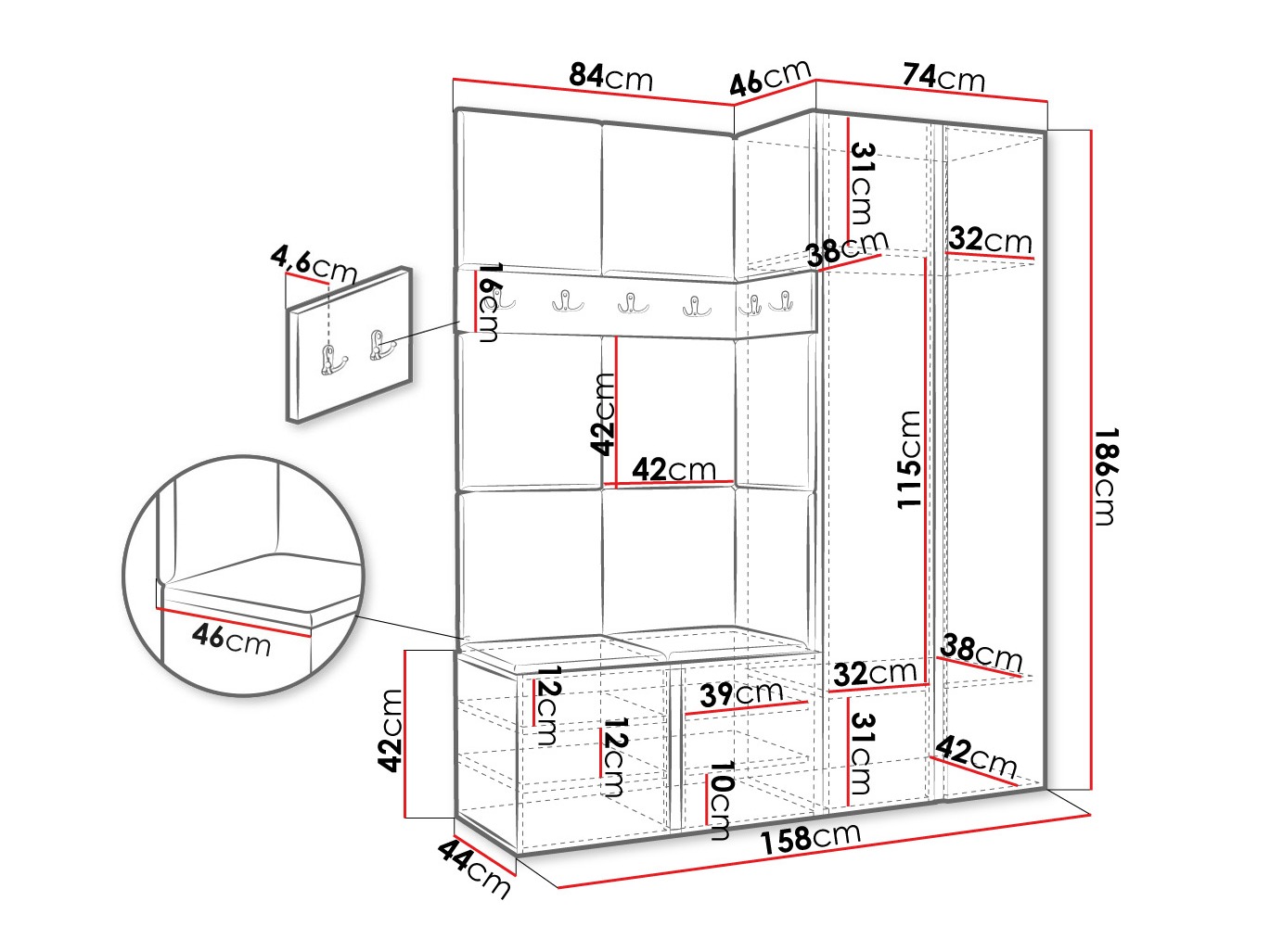 Set de hol Pinis III (Cașmir)