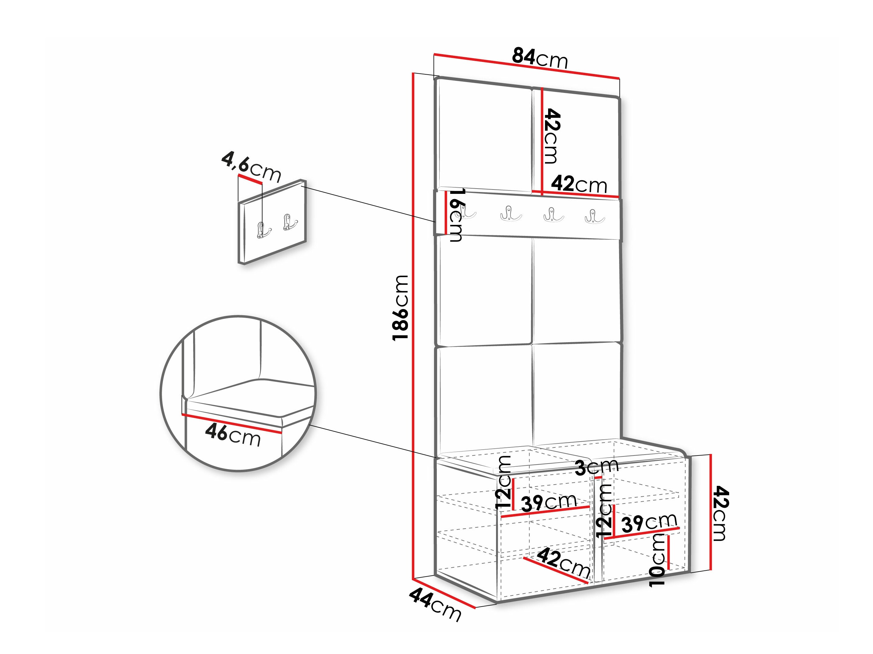 Set de hol Pinis IV (Alb)