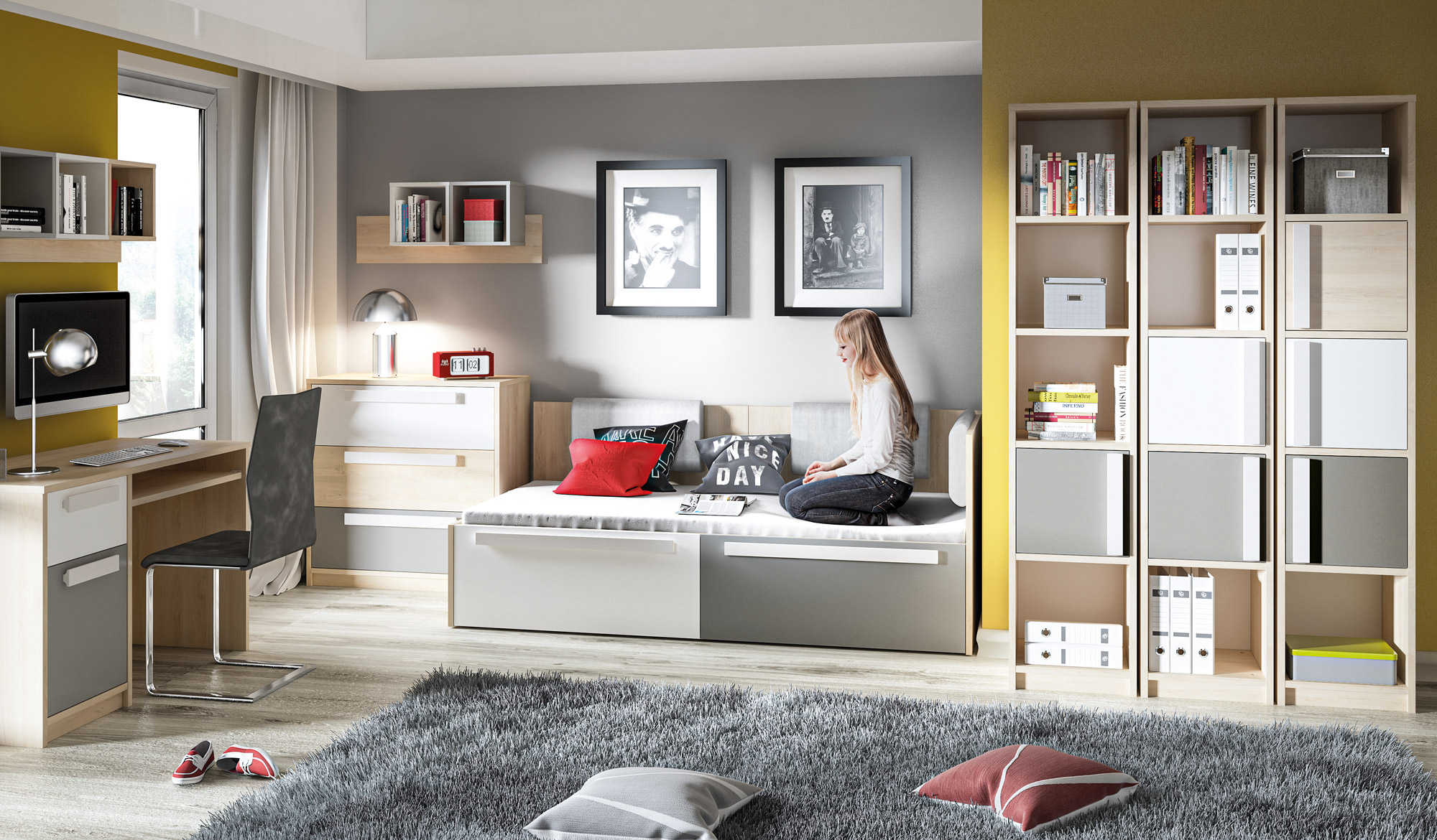 Raft de perete Tivruve 112 (Gri)