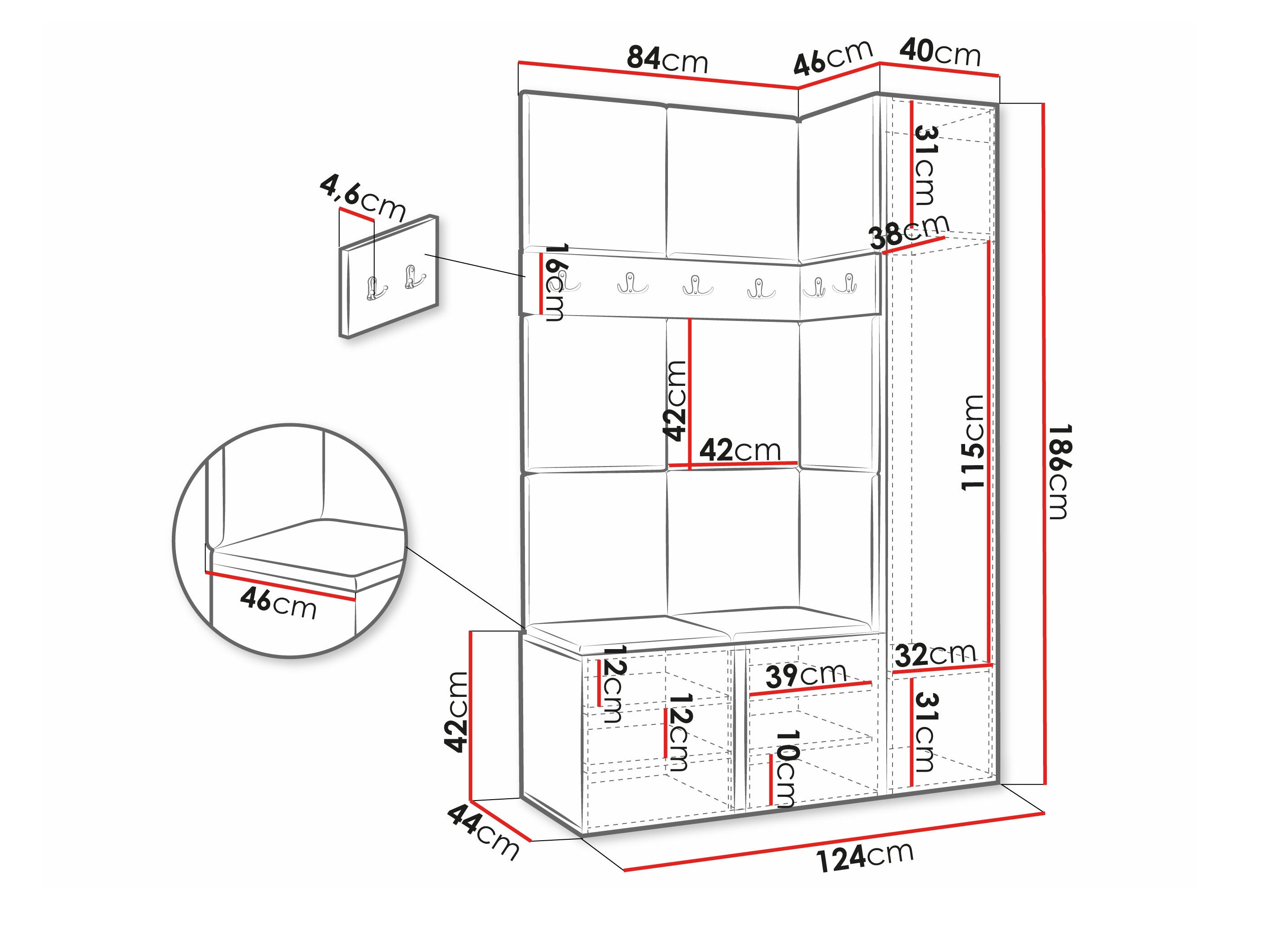 Set de hol Pinis IX (Alb)