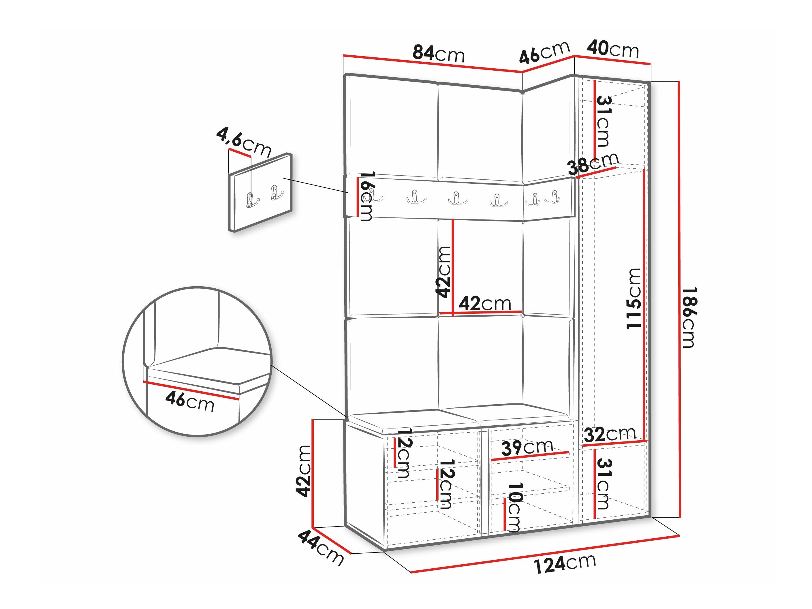 Set de hol Pinis IX (Stejar artizan)