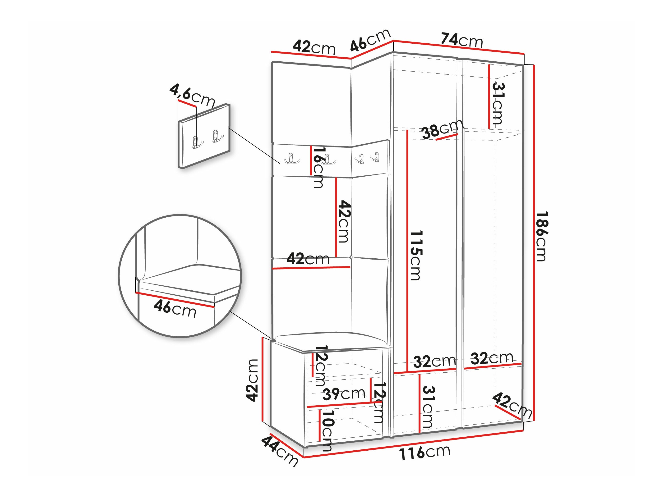 Set de hol Hartford 350 (Alb)