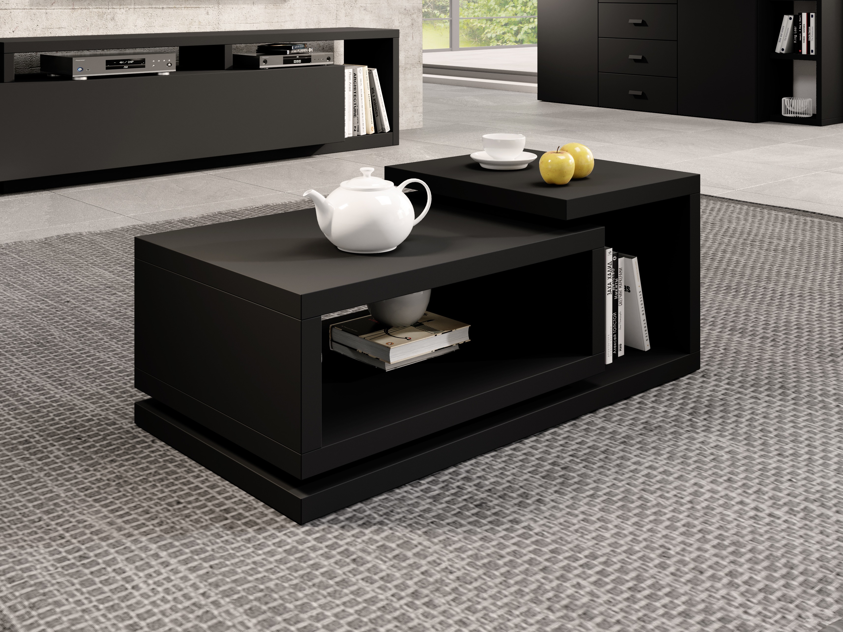 Măsuță de cafea Lutiva 104 (Negru mat)