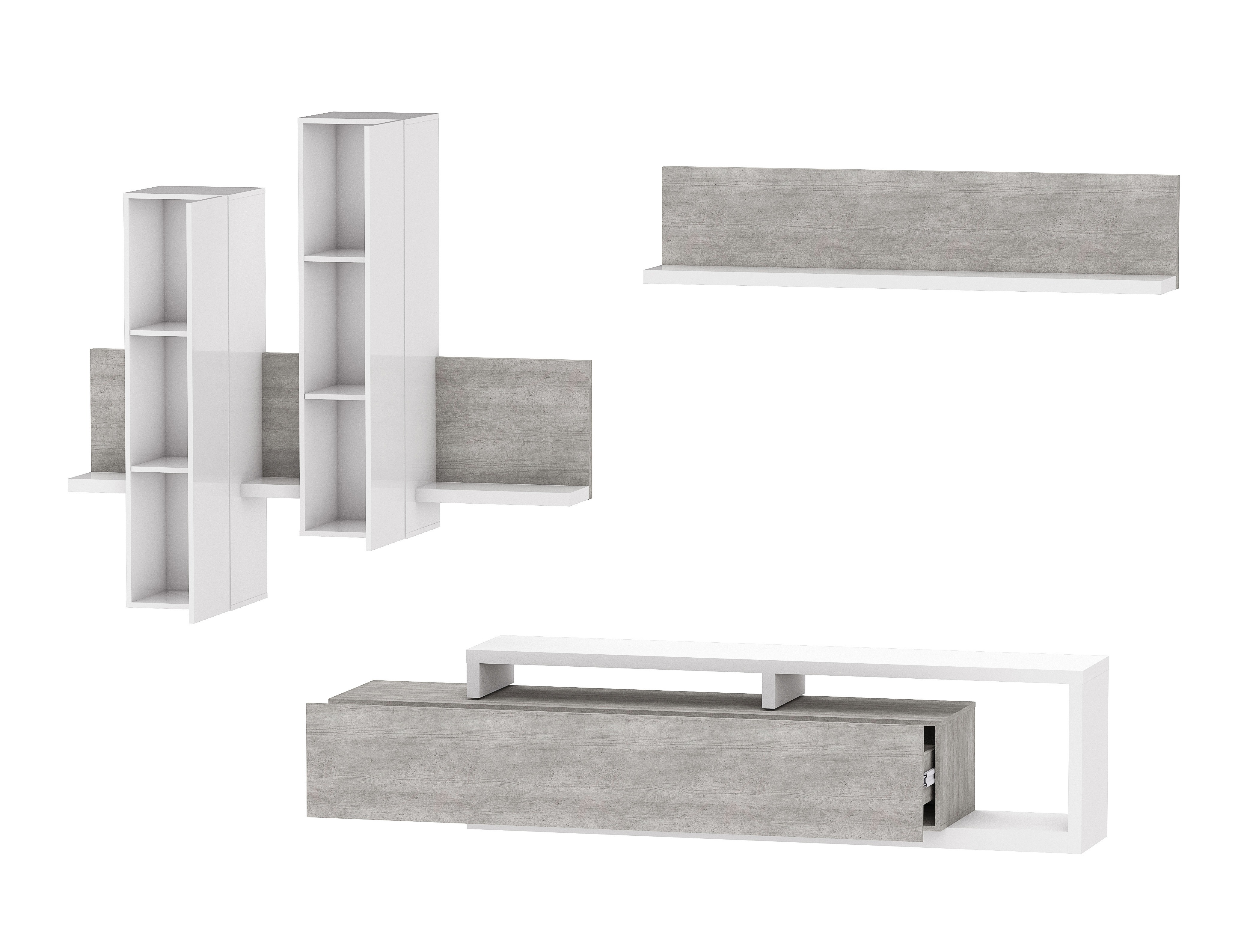 Set de living Lutiva 100 (Alb + Beton)