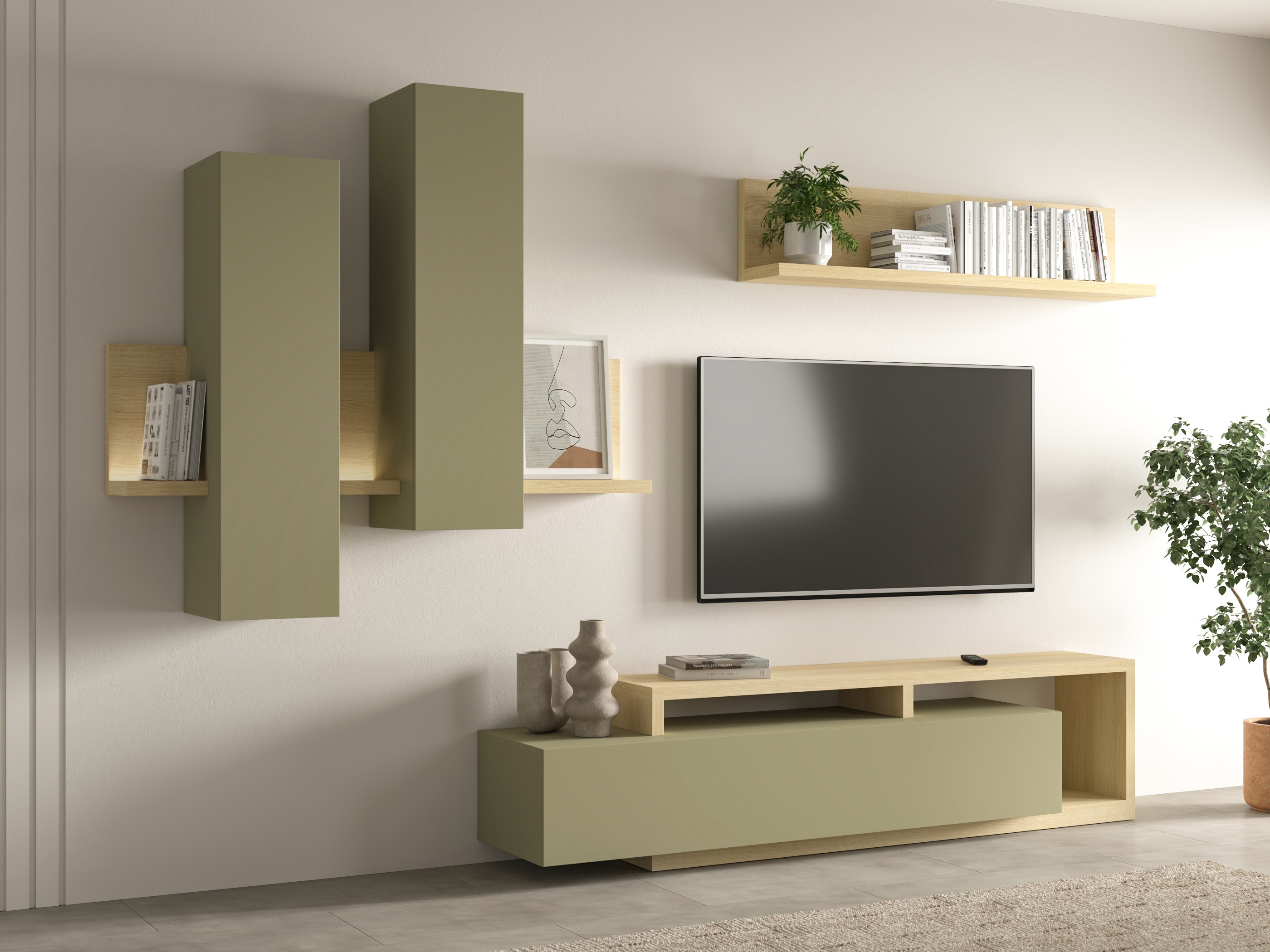 Set de living Lutiva 100 (Eucalipt + Stejar)