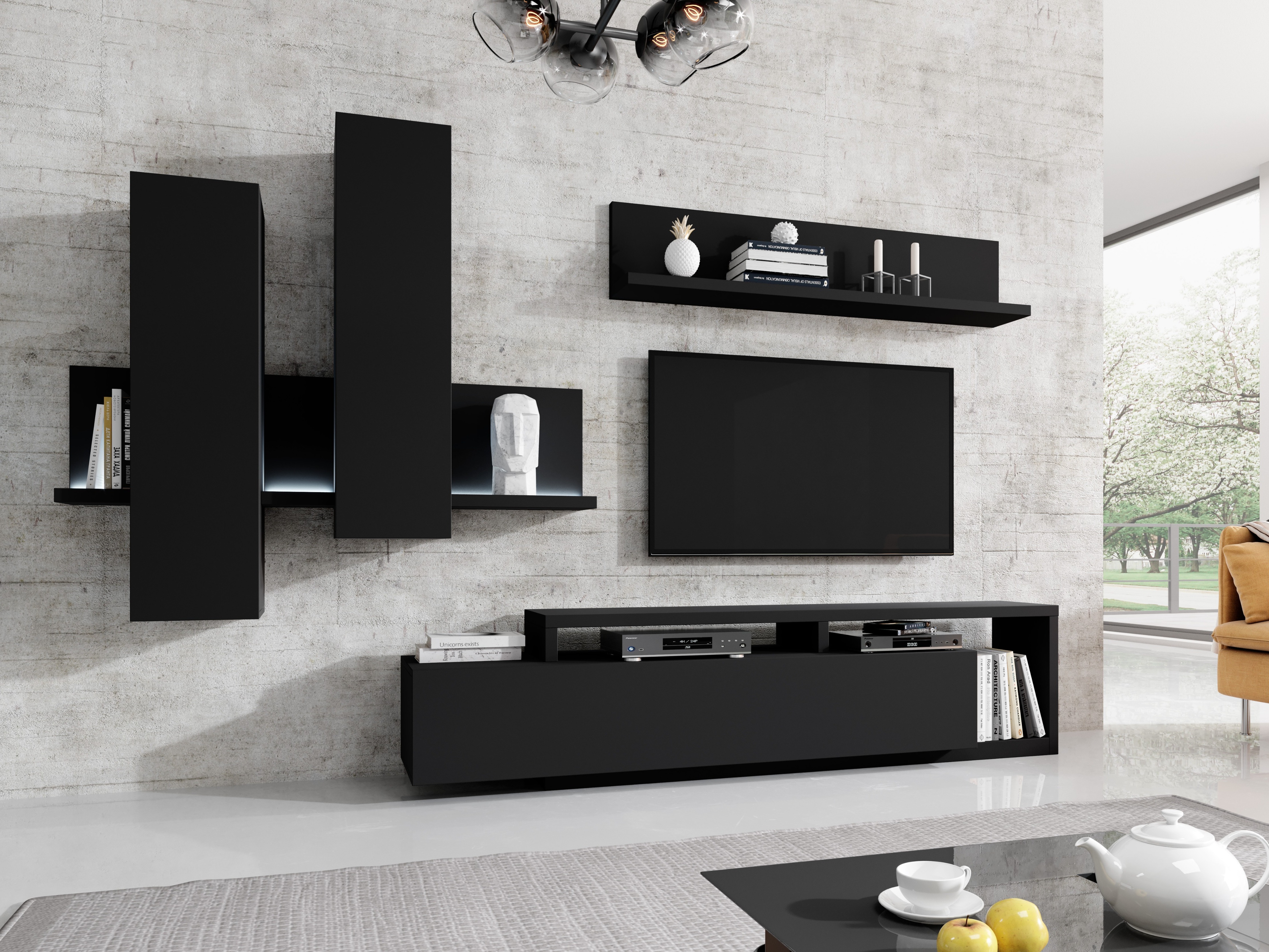 Set de living Lutiva 100 (Negru mat)