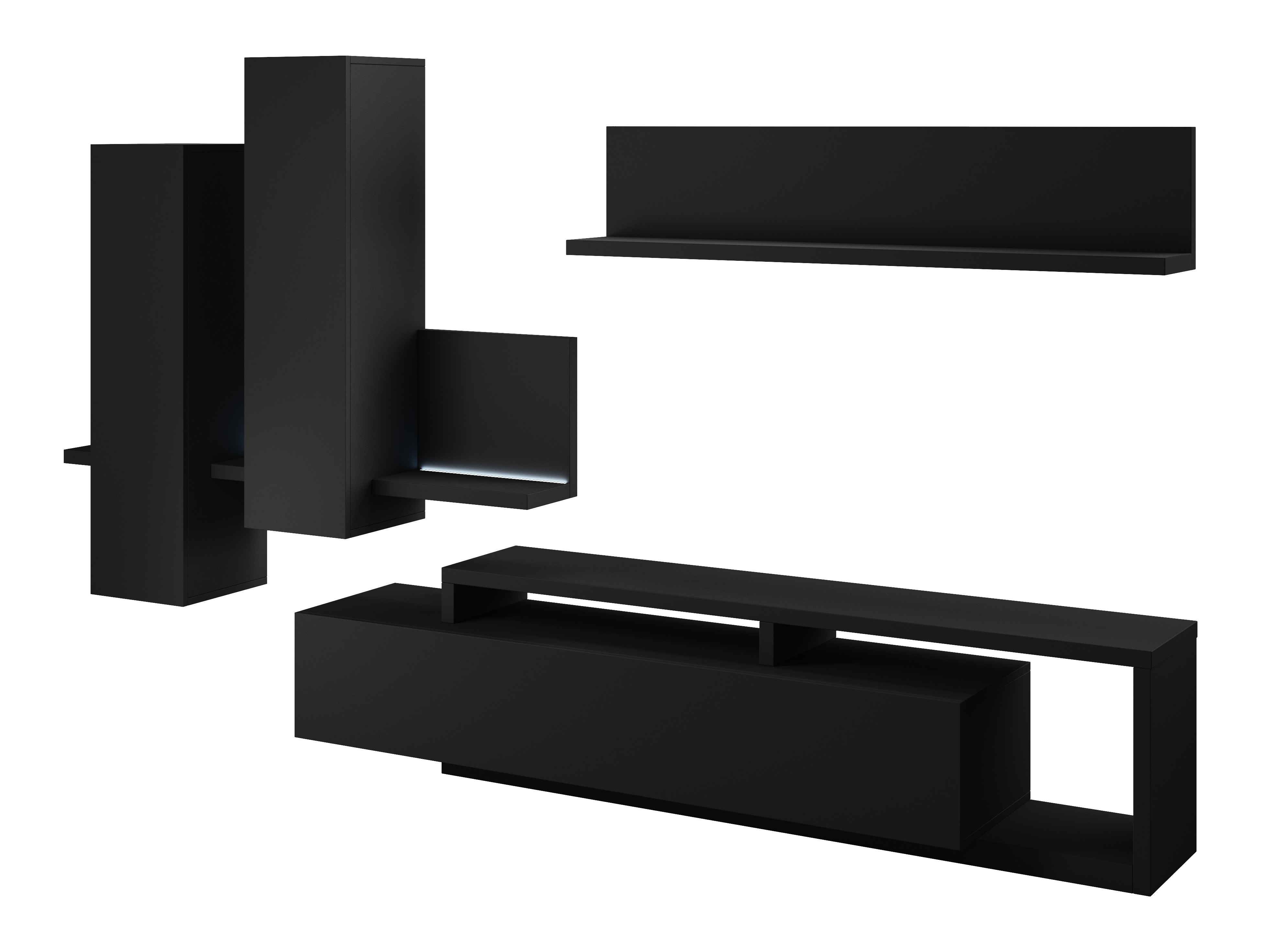 Set de living Lutiva 100 (Negru mat)