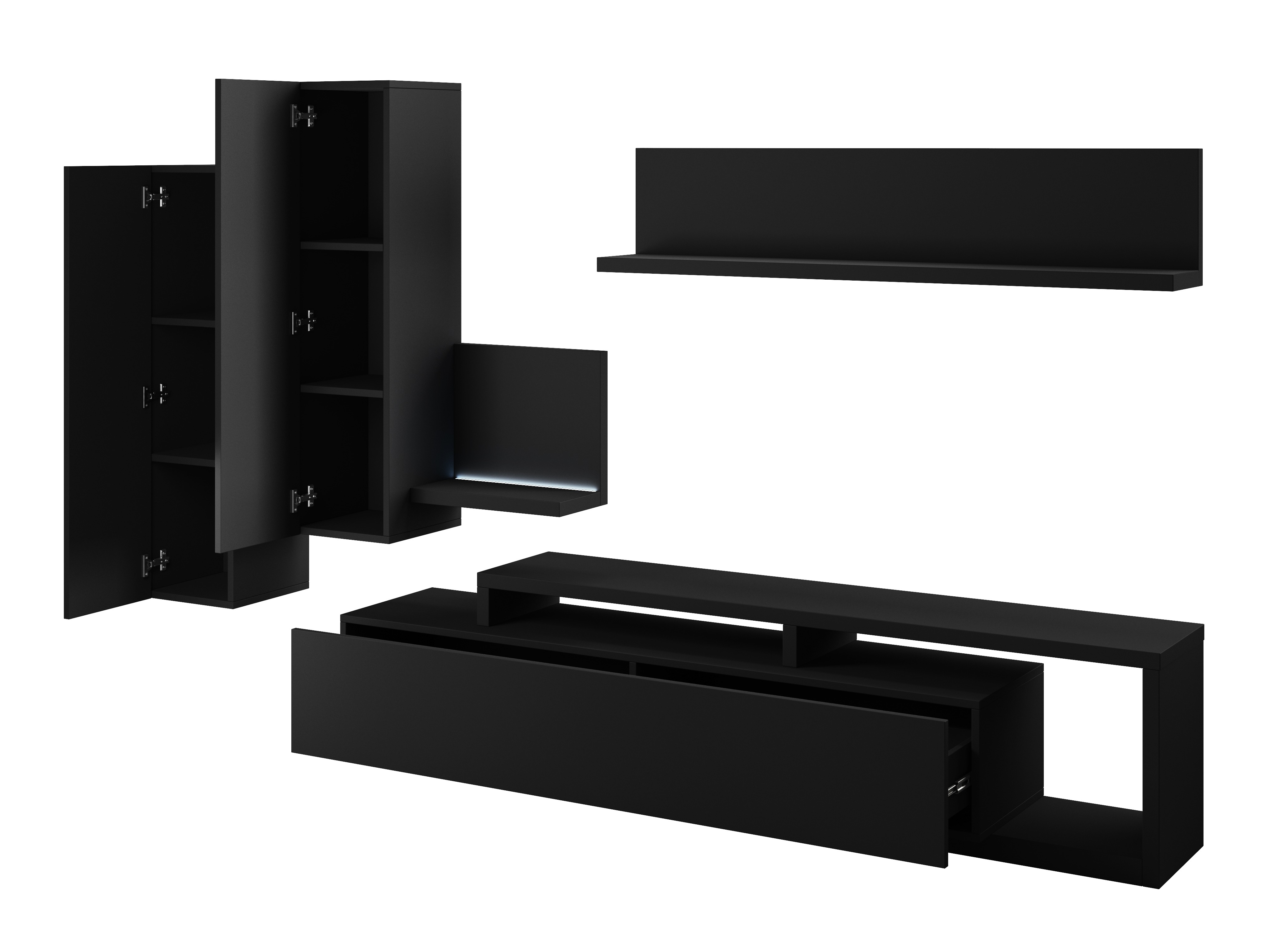 Set de living Lutiva 100 (Negru mat)